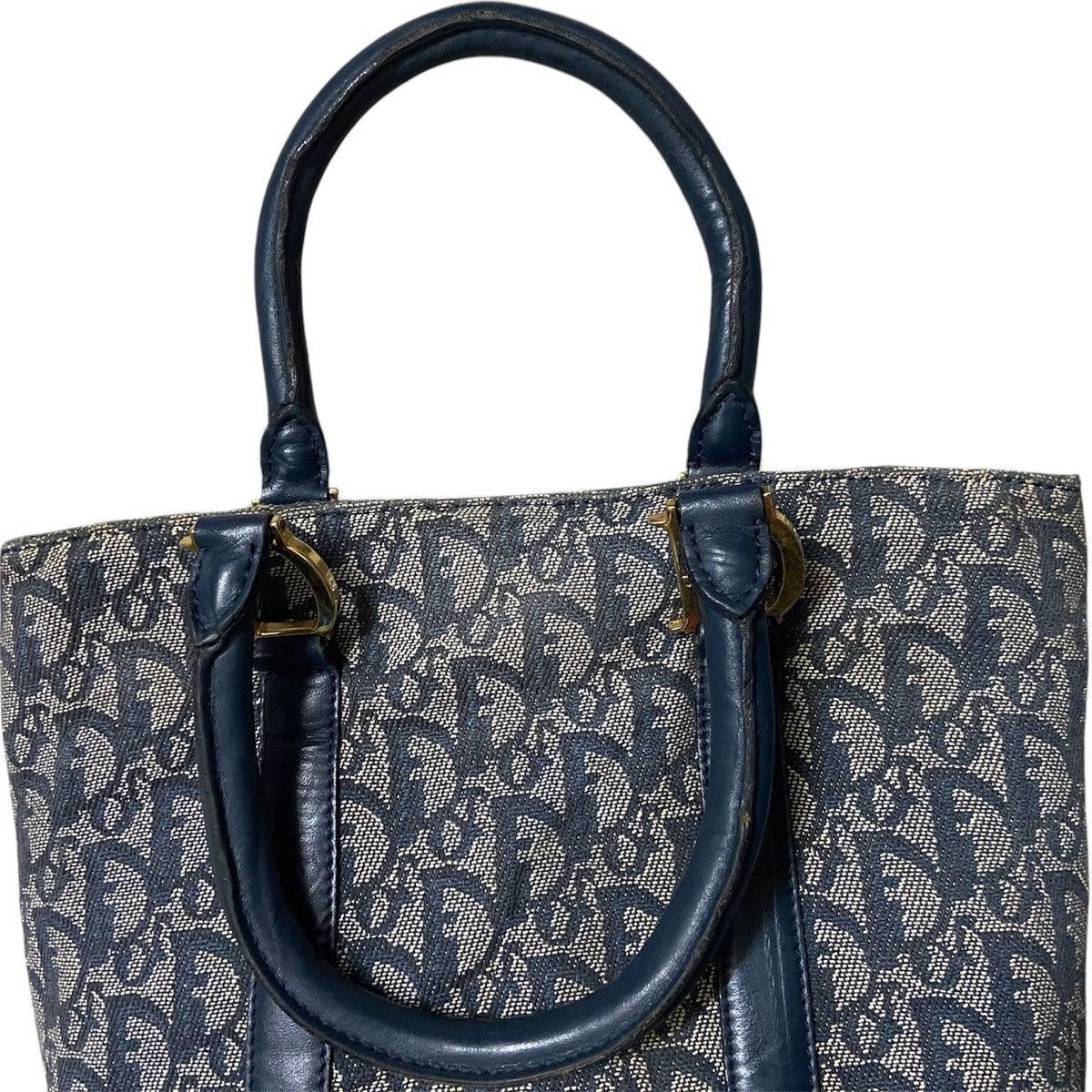 Christian Dior Monsieur × Dior Christian Dior Oblique Trotter D Logo Navy Blue Tote Bag Size ONE SIZE - 7 Thumbnail