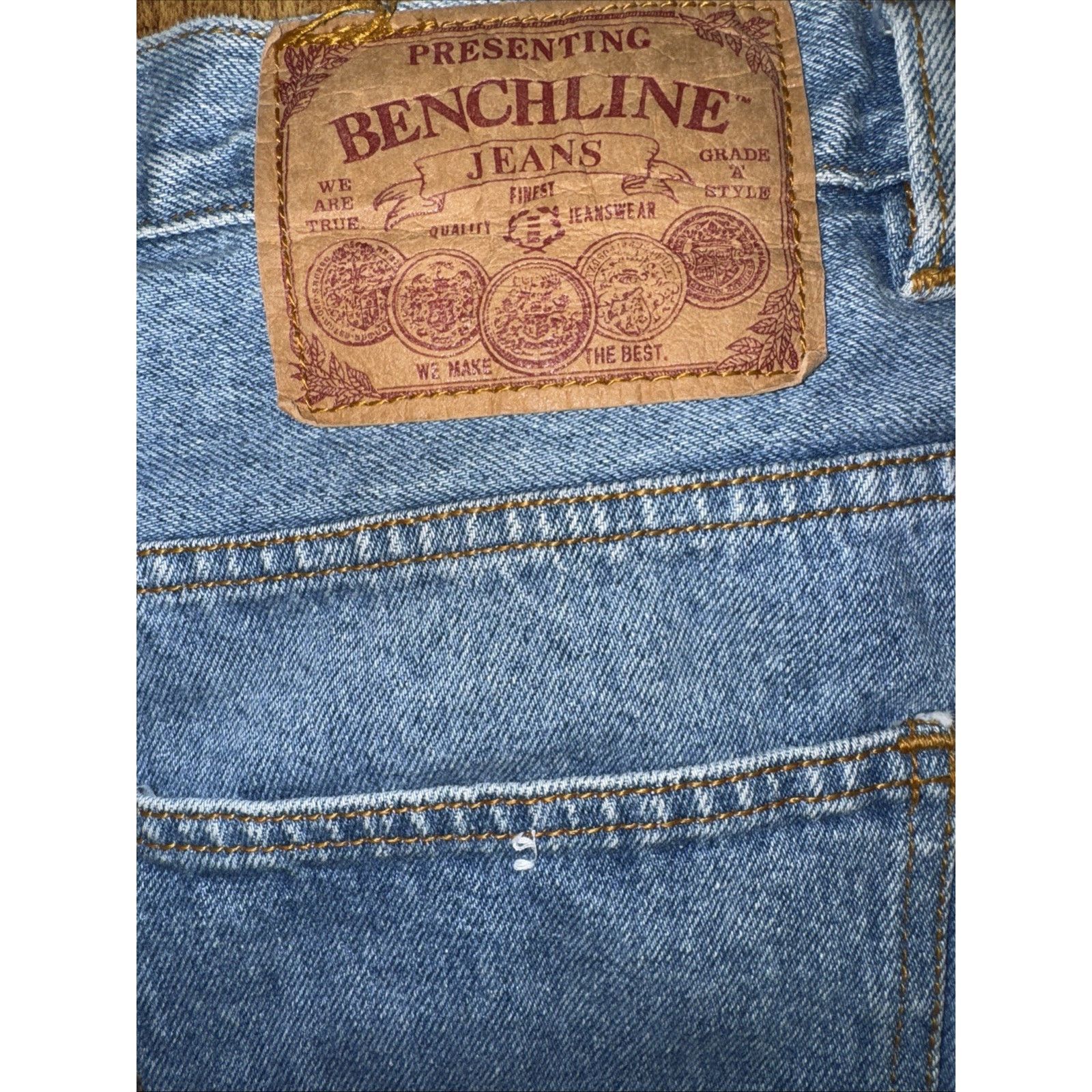 Vintage Bench Line Denim Jorts Blue 34x10 High Rise Relaxed Fit Size US 34 / EU 50 - 5 Thumbnail