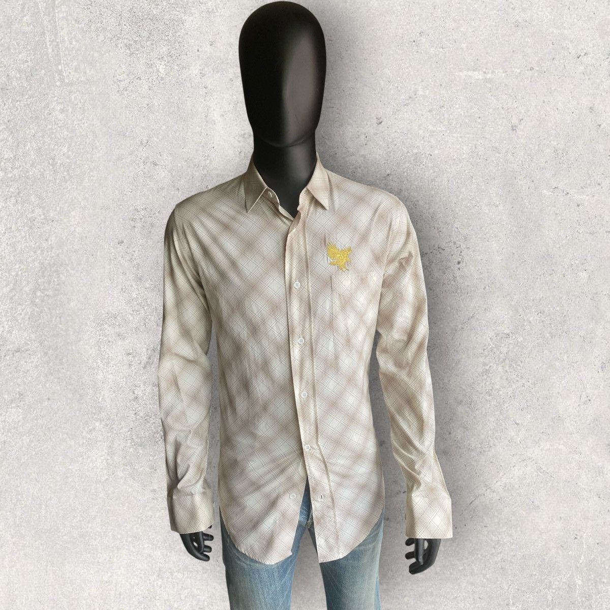 Dior Fall05 Eagle Embroidered Plaid Shirt Hedi Slimane Size US S / EU 44-46 / 1 - 2 Thumbnail