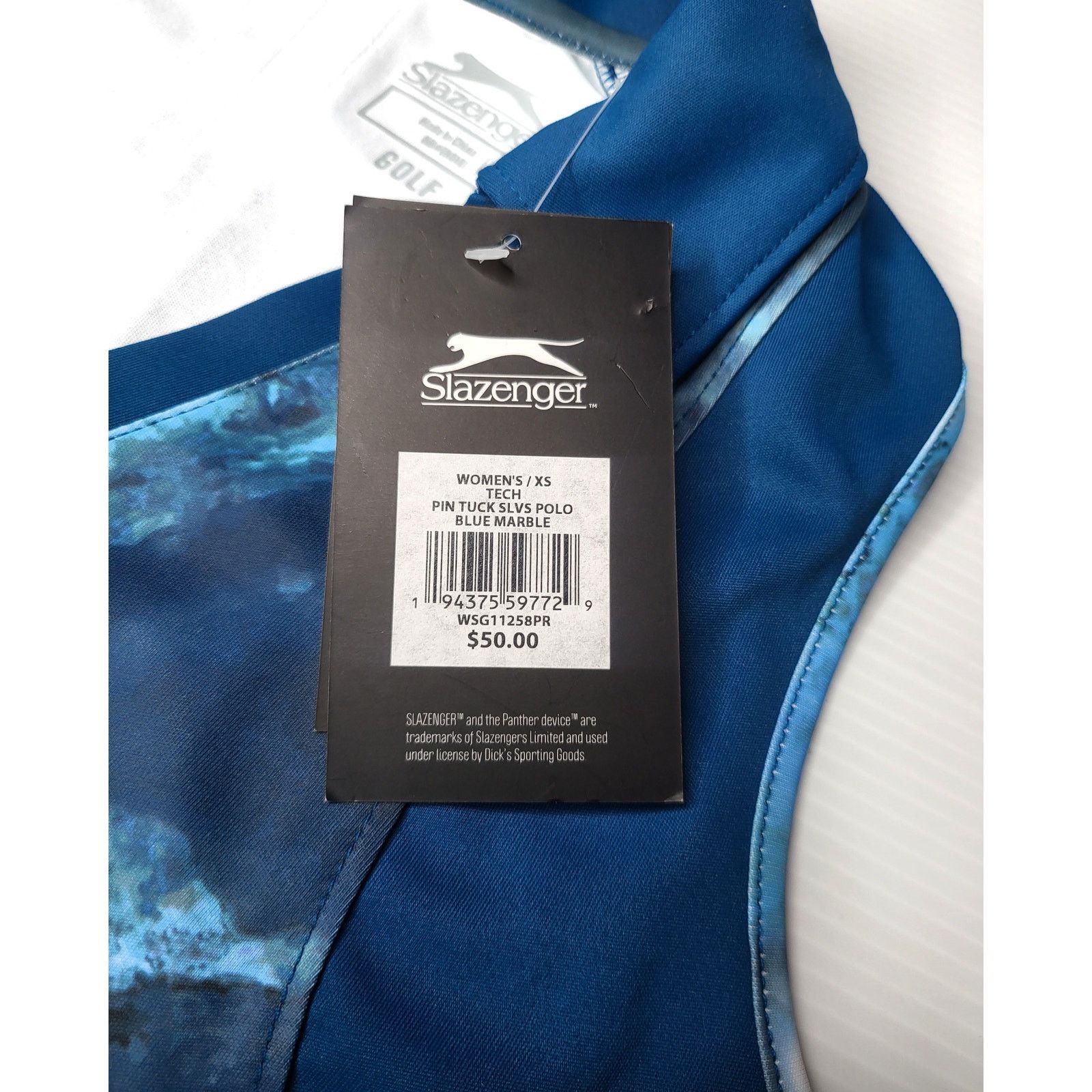 Other NWT Slazenger Women's Marble Sleeveless Golf Polo Blue XS Size XS / US 0-2 / IT 36-38 - 3 Thumbnail