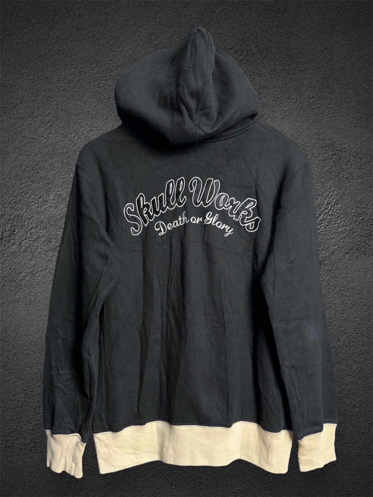 If Six Was Nine × Japanese Brand × Le Grande Bleu (L.G.B.) Double Skulls Works Velvet Hoodie Size US M / EU 48-50 / 2 - 2 Thumbnail