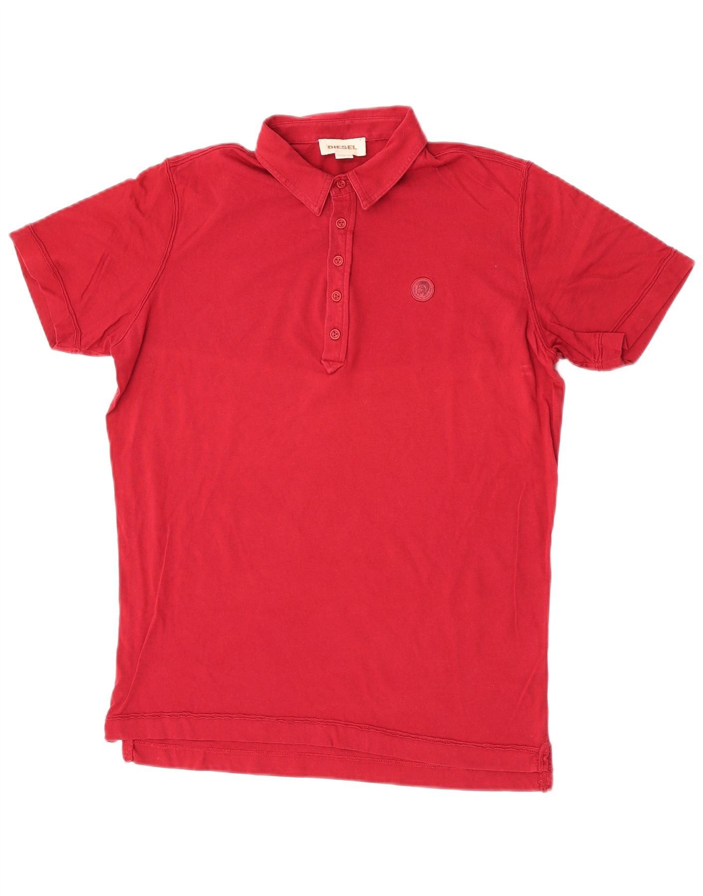 Diesel Mens Polo Shirt Small Burgundy Size US M / EU 48-50 / 2 - 1 Thumbnail