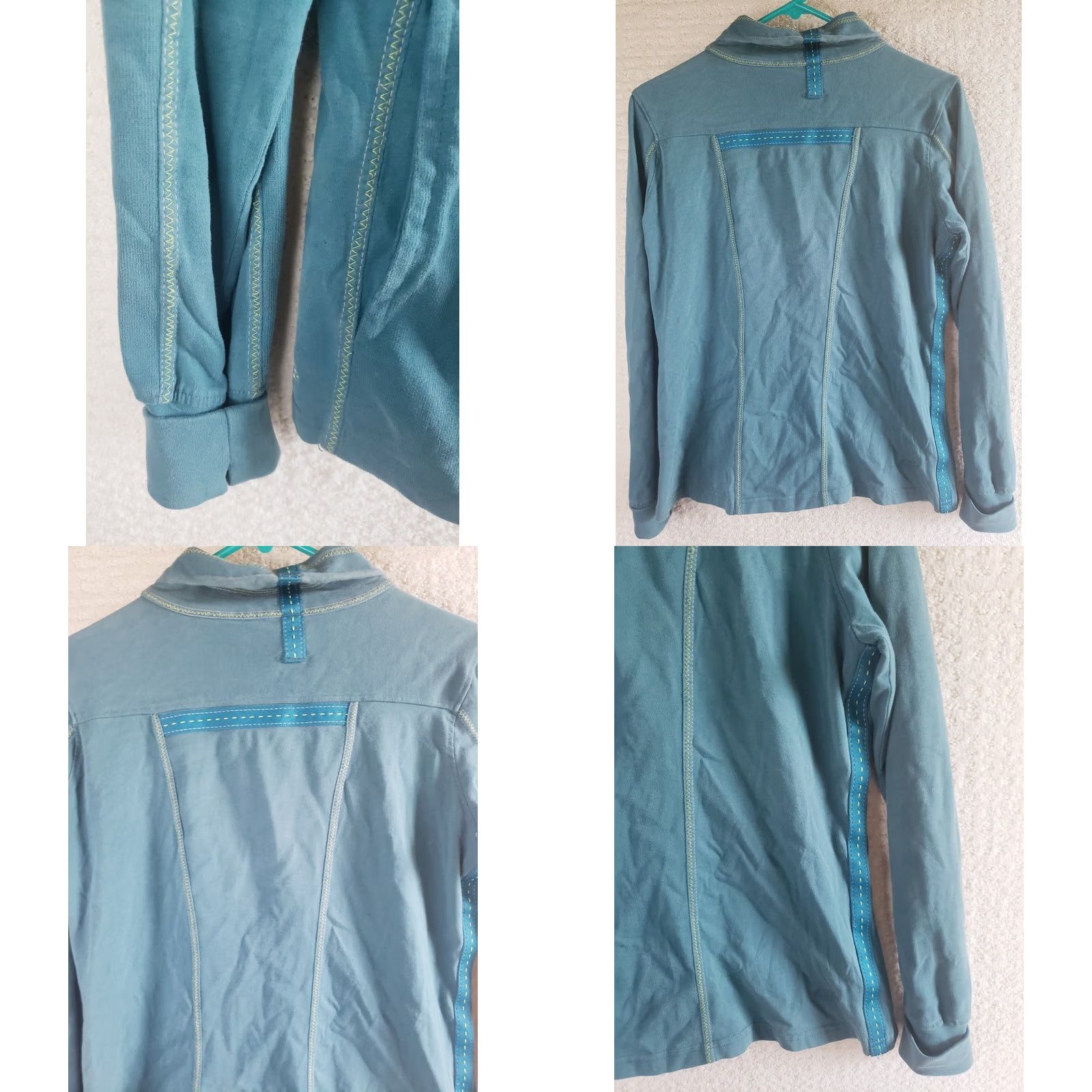 Vintage Kuhl Jacket M Kember Full Zip Turquoise Blue Green Organic Cotton Womens Medium Regular Size M / US 6-8 / IT 42-44 - 8 Thumbnail