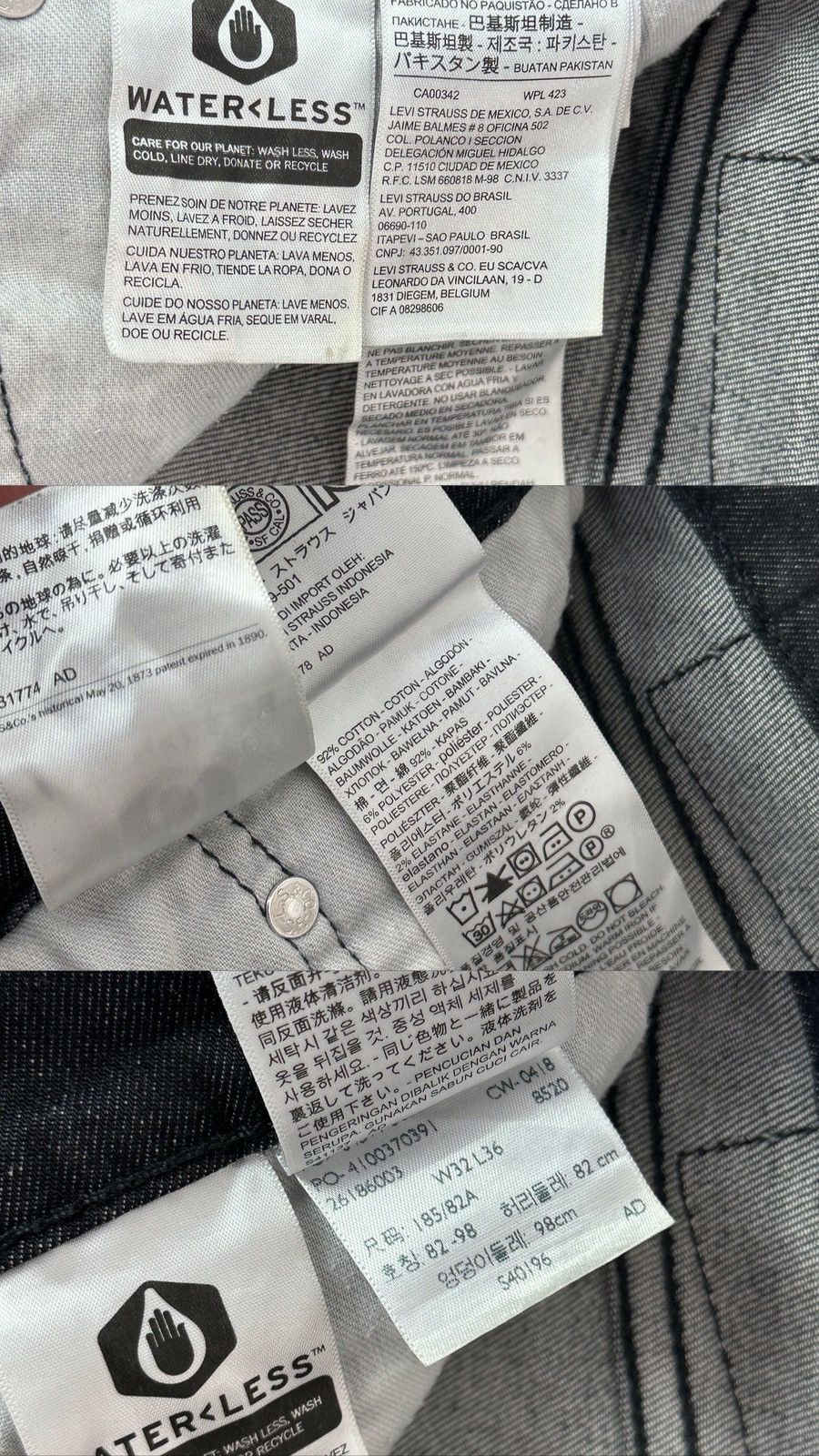 Levi's Levi’s 511 Grey Washed Cotton Straight Men’s Jeans Size US 32 / EU 48 - 12 Thumbnail