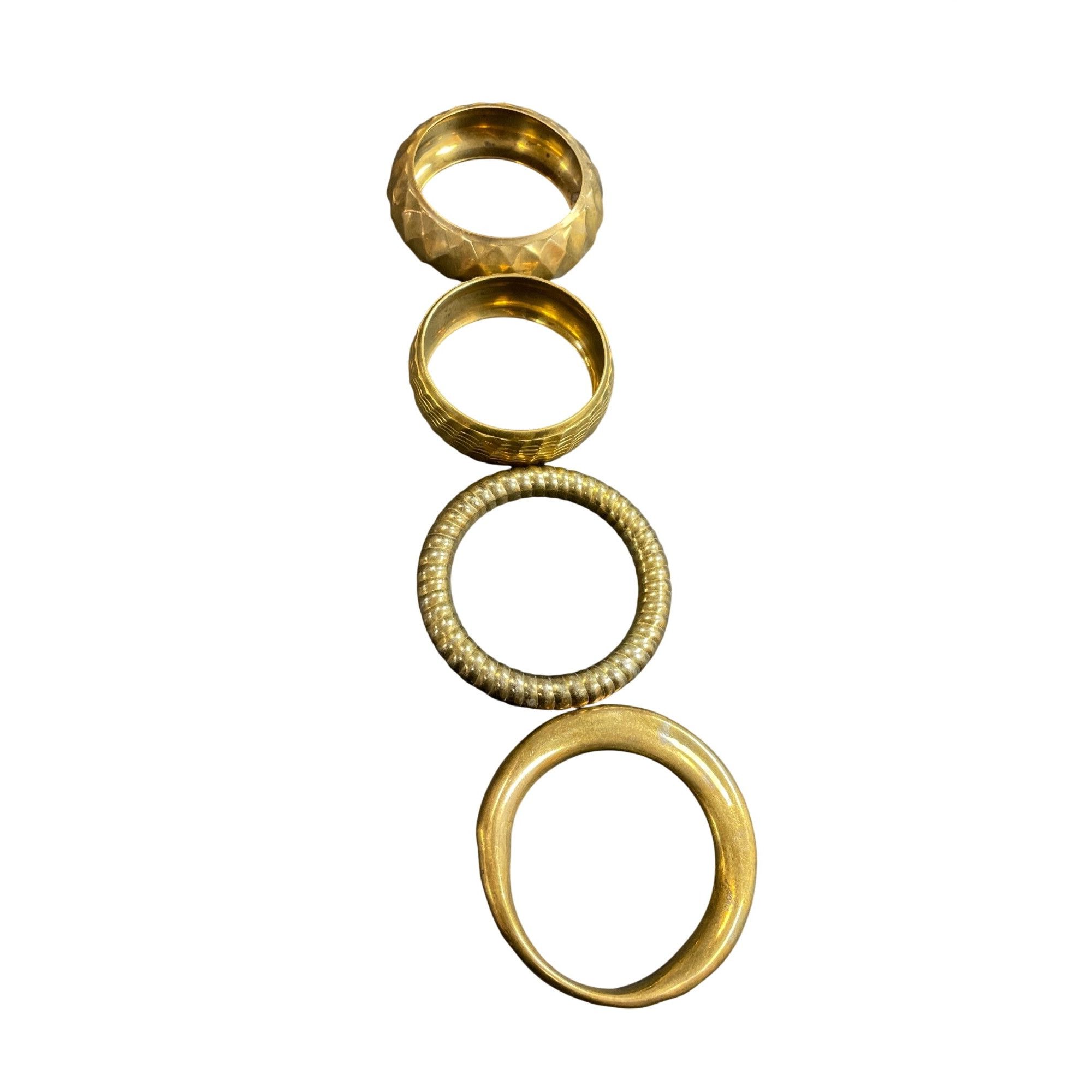 Other Set Of 4 Vintage Brass Bangles With Textured & Smooth Design Size ONE SIZE - 10 Thumbnail