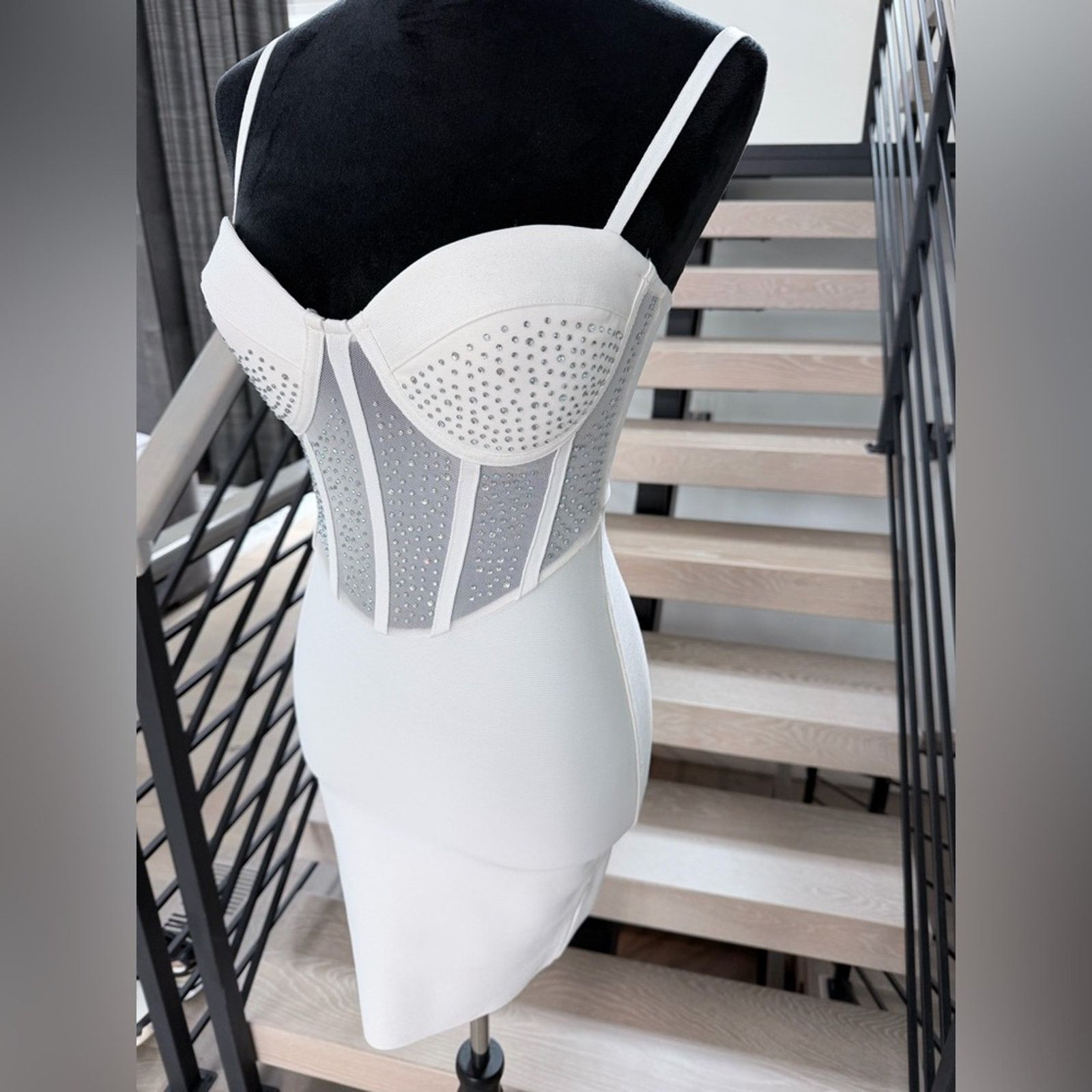 Other White Embellished Bustier Midi Party Dress size S Size S / US 4 / IT 40 - 4 Thumbnail