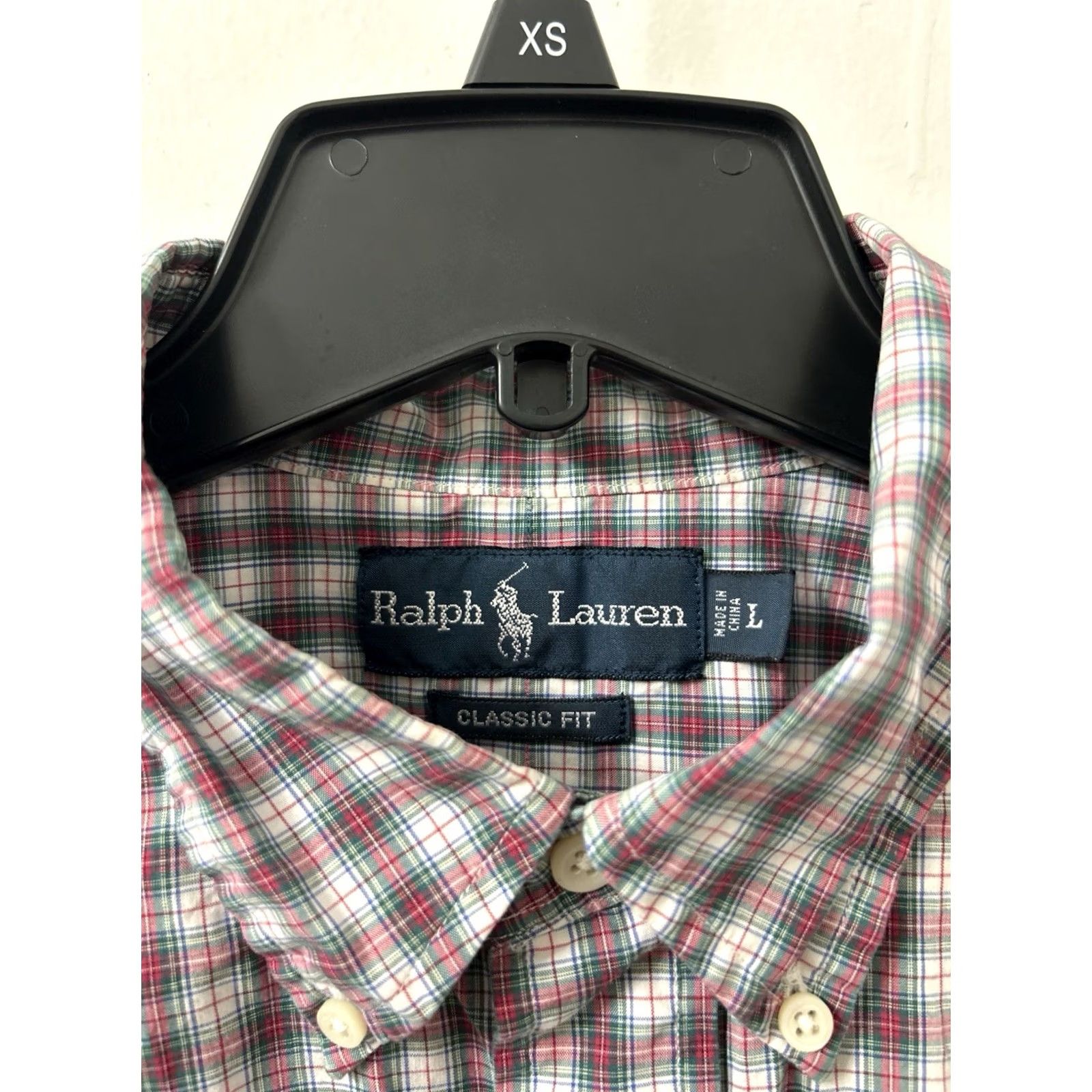 Polo Ralph Lauren VTG Ralph Lauren Shirt Mens Large Red Plaid Classic Fit Button Down Logo S/S Size US L / EU 52-54 / 3 - 6 Thumbnail
