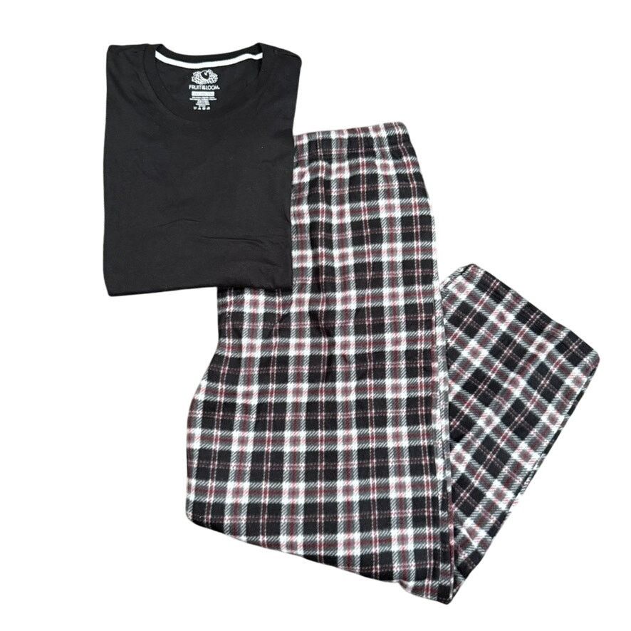 Fruit Of The Loom Fruit of the Loom Men's Plaid Pajama Pants & T-shirt Set Size US 42 / EU 58 - 1 Thumbnail