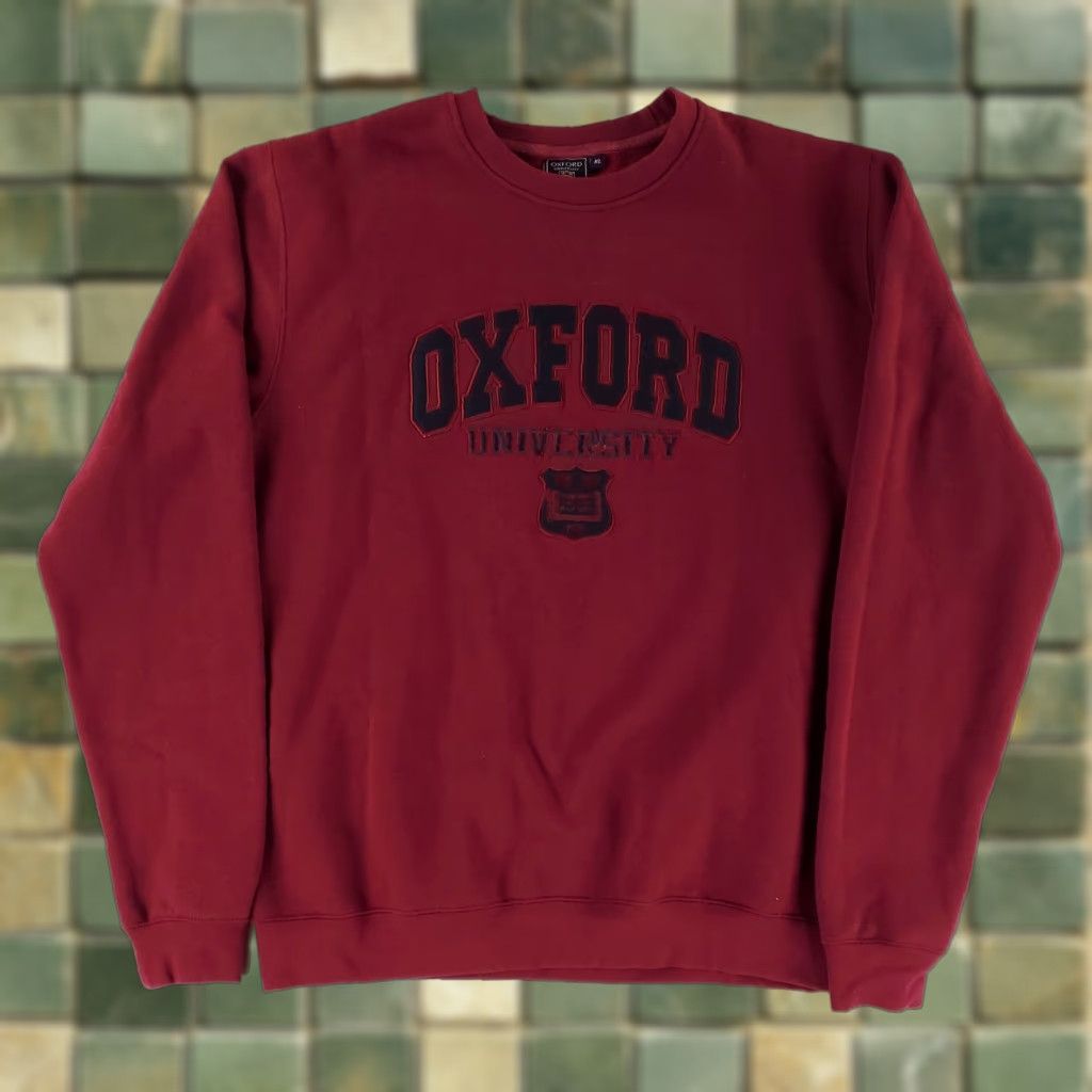 Vintage Oxford University Sweatshirt Pullover Red Maroon Long Sleeve Mens XL Size US XL / EU 56 / 4 - 1 Thumbnail