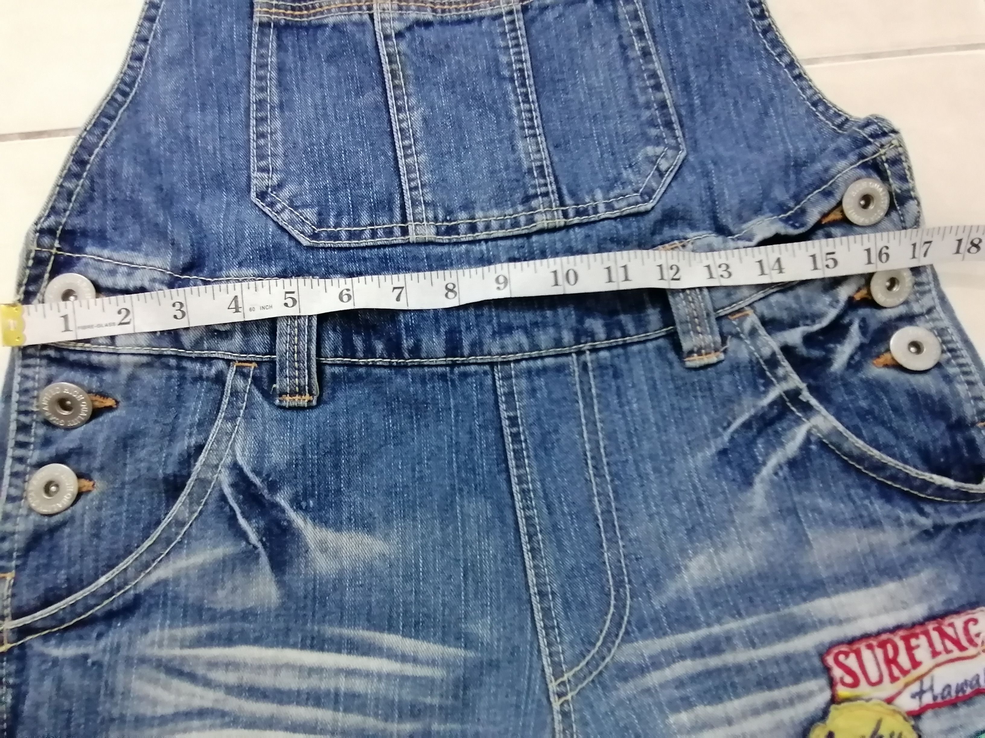 Japanese Brand Bluntly Japanese Overall Patch Denim Size US 33 - 24 Thumbnail
