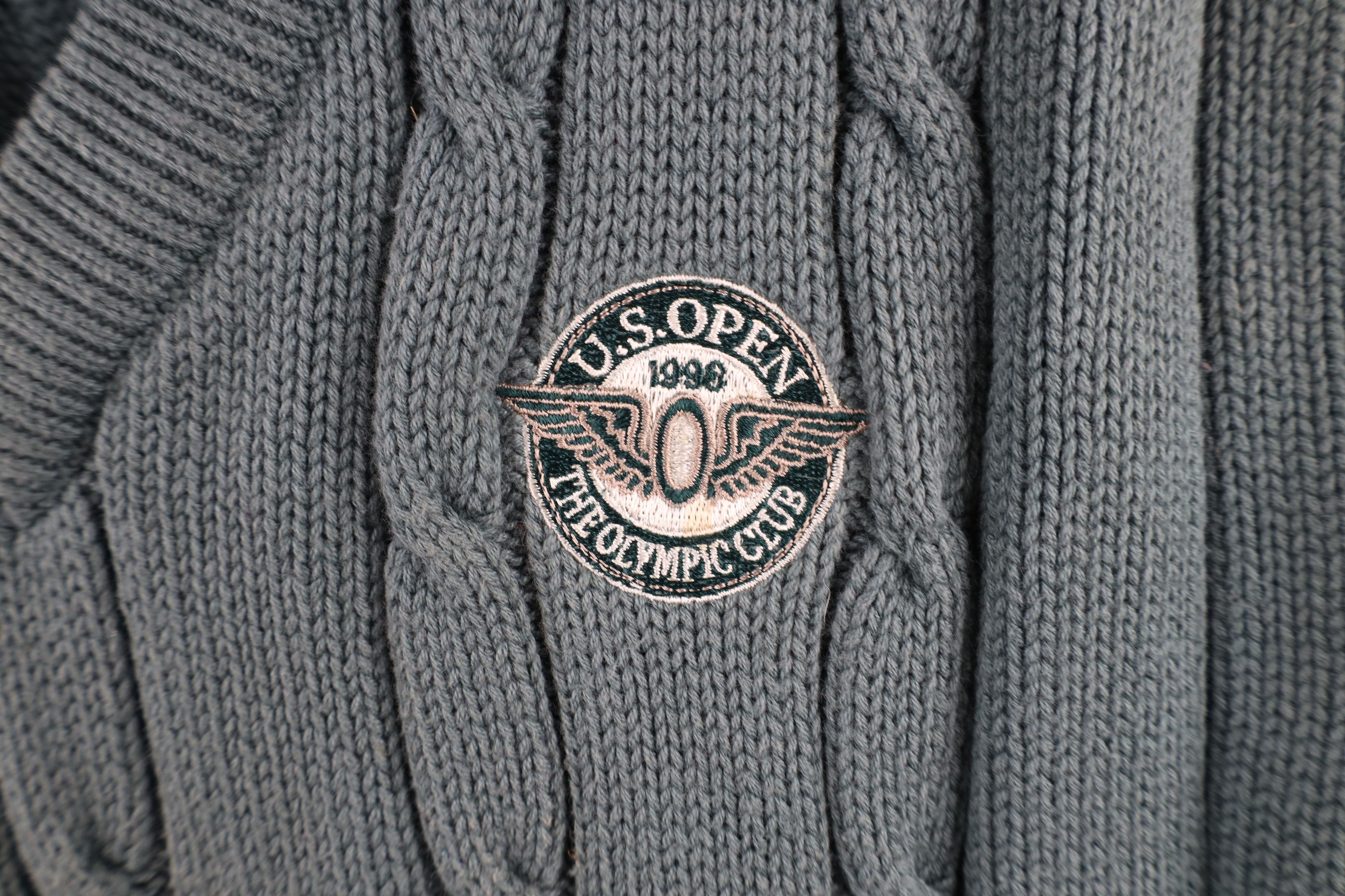 Vintage Vintage 90s Out 1998 US Open Golf Cable Knit Sweater Vest Size US XL / EU 56 / 4 - 4 Thumbnail