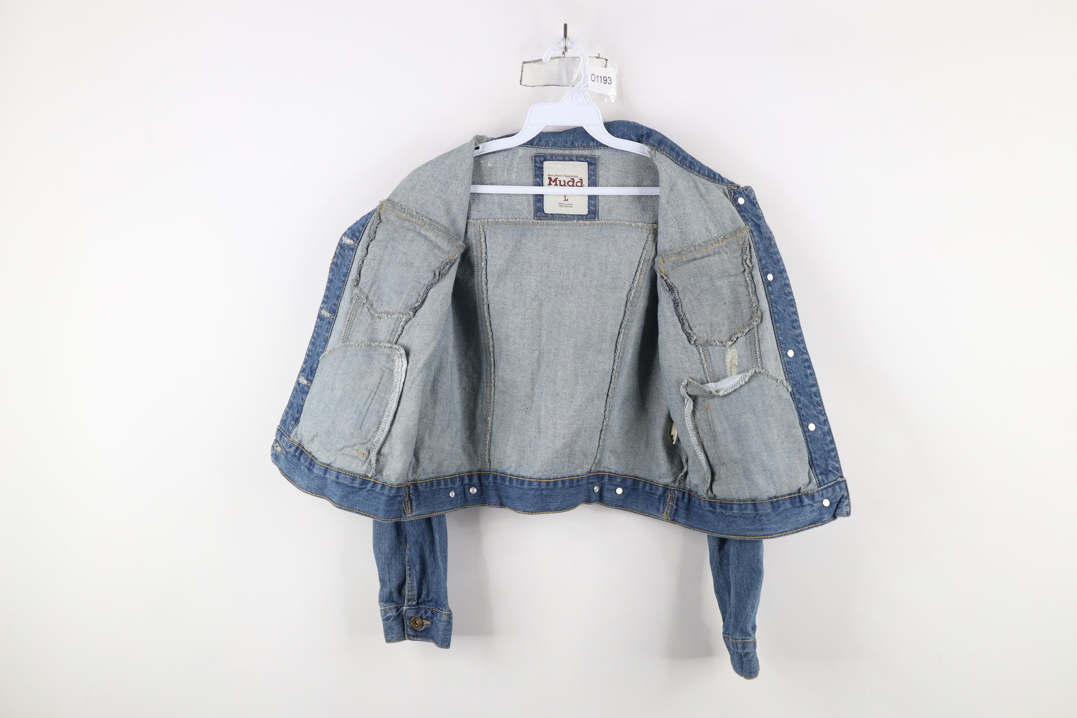 Vintage Vintage Y2K MUDD Cropped Baby Doll Denim Trucker Jacket Size L / US 10 / IT 46 - 10 Thumbnail