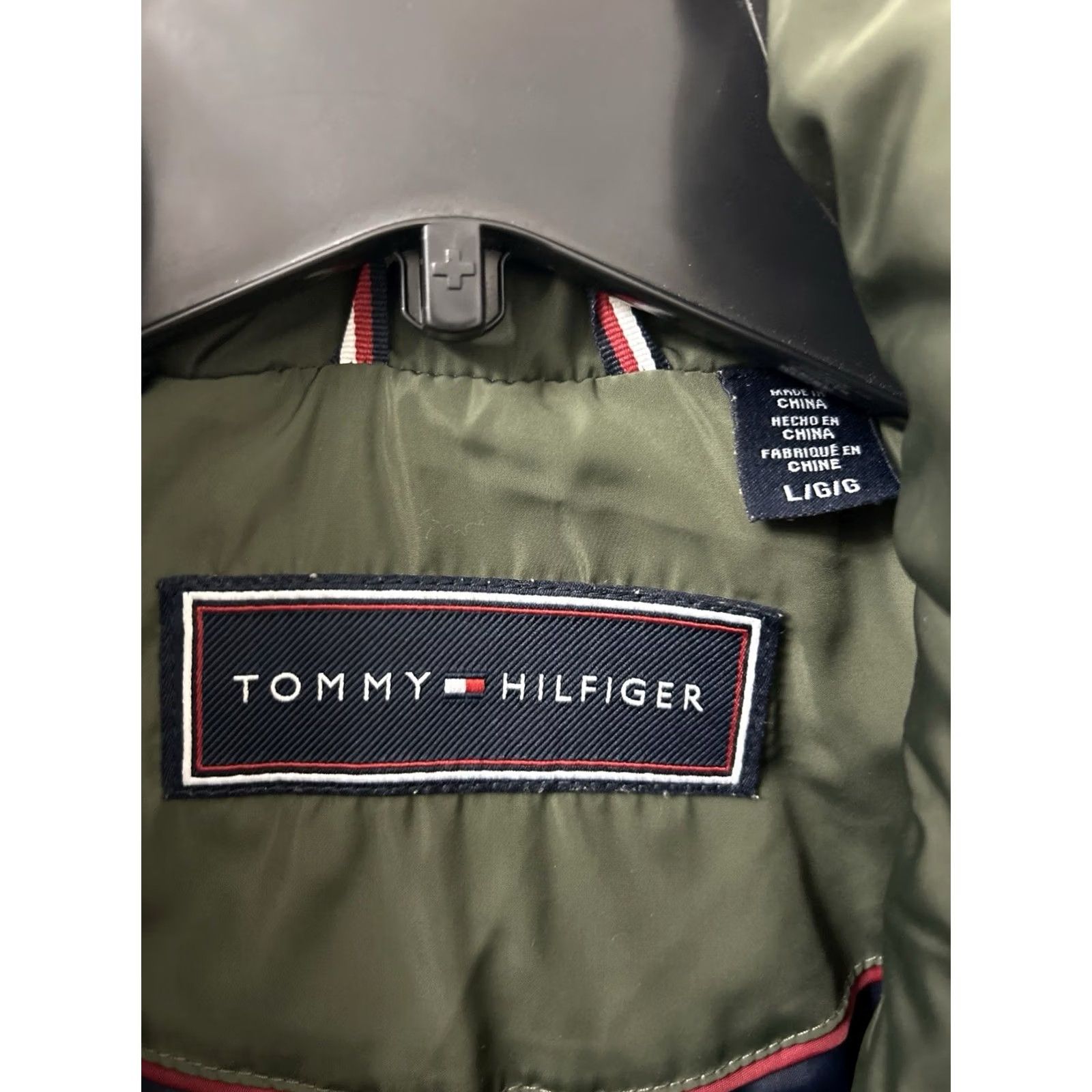 Tommy Hilfiger Tommy Hilfiger Puffer Jacket Womens L Olive Green Full Zip Parka Pockets Quilted Logo L/S Coat Size L / US 10 / IT 46 - 5 Thumbnail