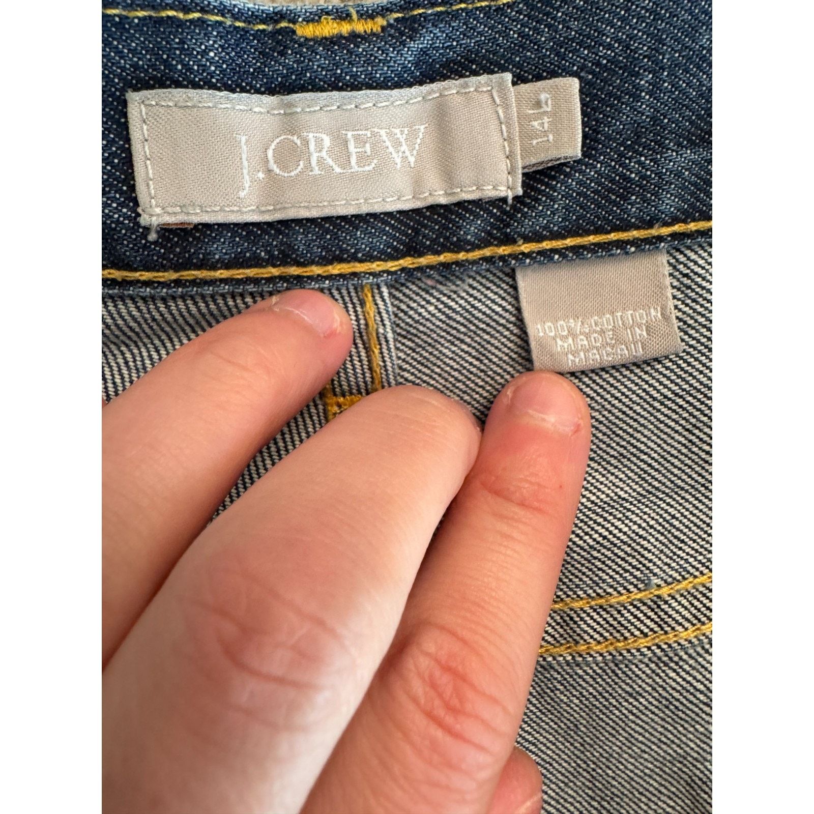 J.Crew J. Crew Dark Wash Button-Fly Boot Cut Jeans 14L 5-Pocket Size 36" / US 14 / IT 50 - 14 Thumbnail