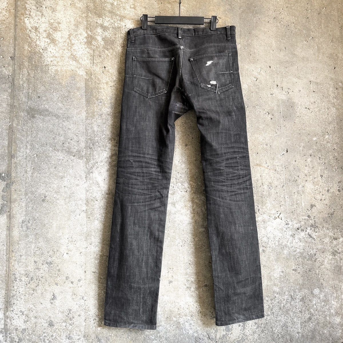 Dior 2000’s Dior Homme MIJ Thrashed Repair Denim By Hedi Slimane Size US 33 - 3 Thumbnail