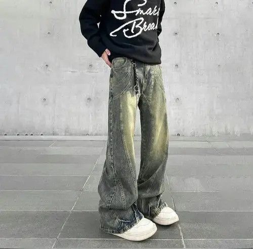 Multi Lining Acid Wash Jeans