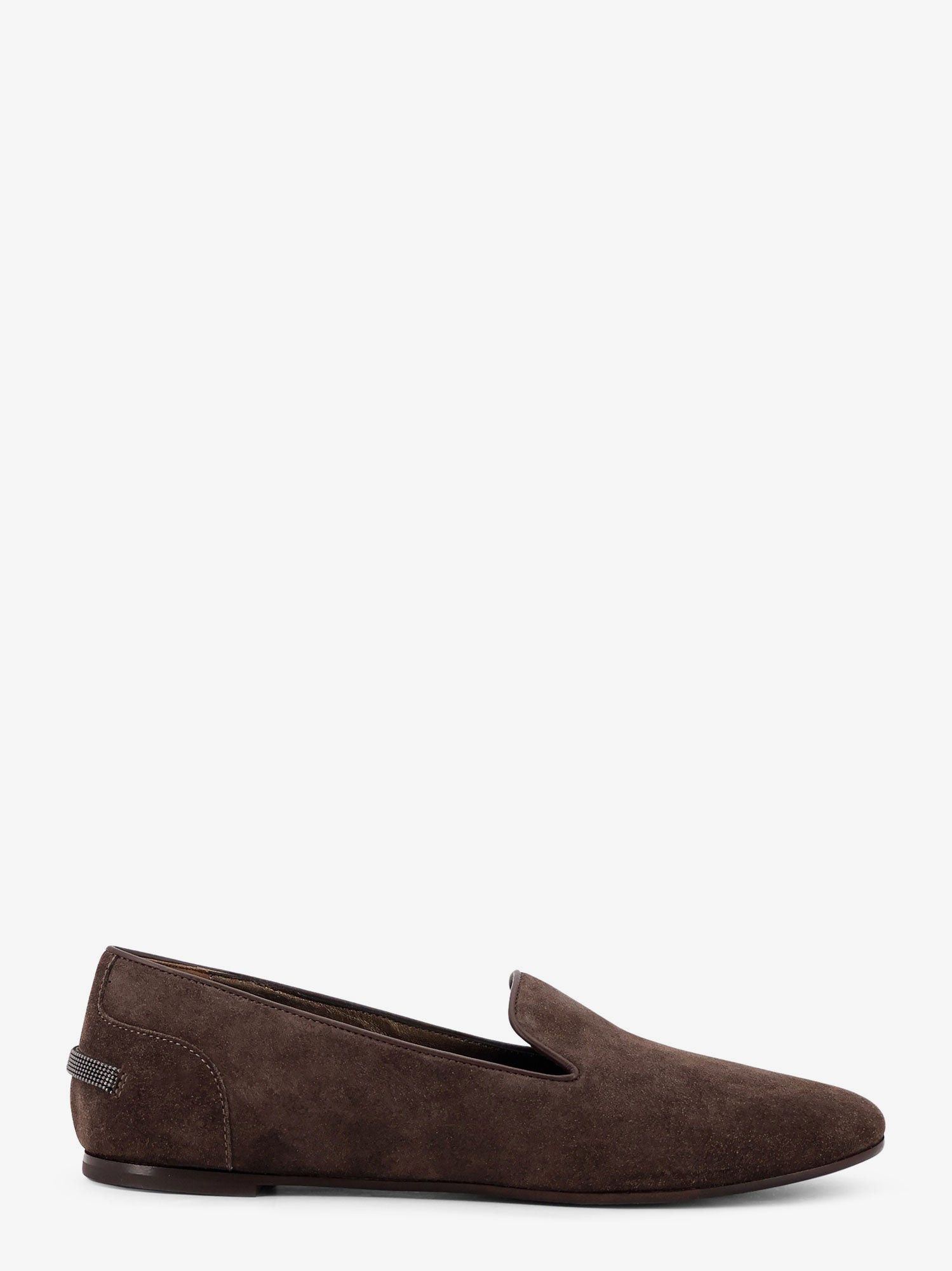 Brunello Cucinelli Suede Loafers With Monili Detail Size US 7 / IT 37 - 1 Thumbnail