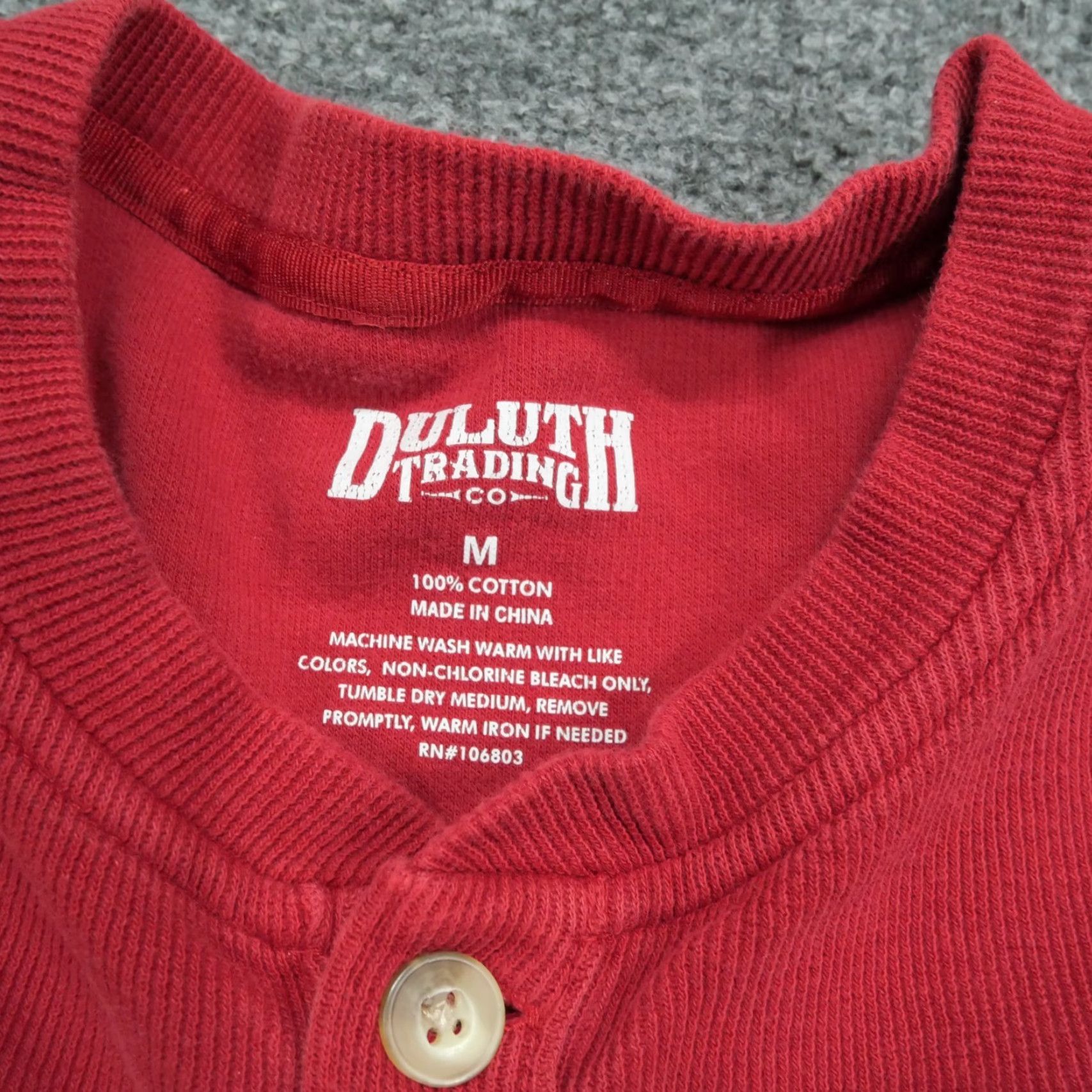 CO Duluth Shirts Mens Medium Red Henley Ribbed Pocket 90s Vintage Shirt Mens Size US M / EU 48-50 / 2 - 5 Thumbnail