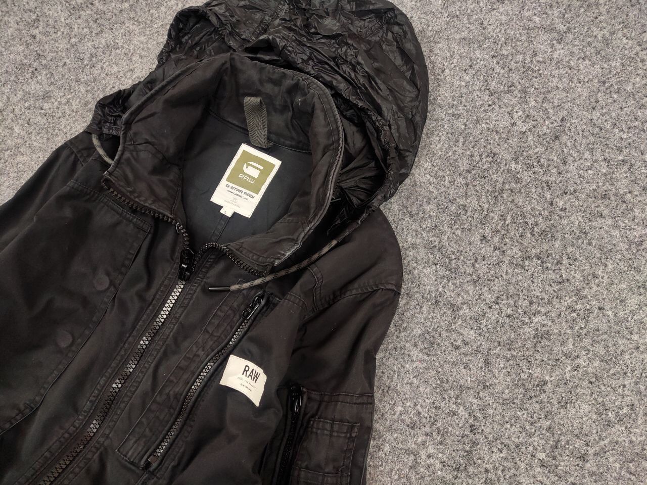 G-Star G Star Raw Powel Overshirt Black Pocket Zip Hooded Jacket Size US L / EU 52-54 / 3 - 4 Thumbnail