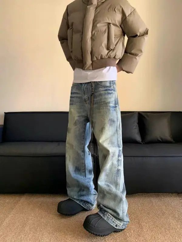 VIBE Vintage washed dirty high street Y2K baggy jeans Size US 34 / EU 50 - 6 Thumbnail