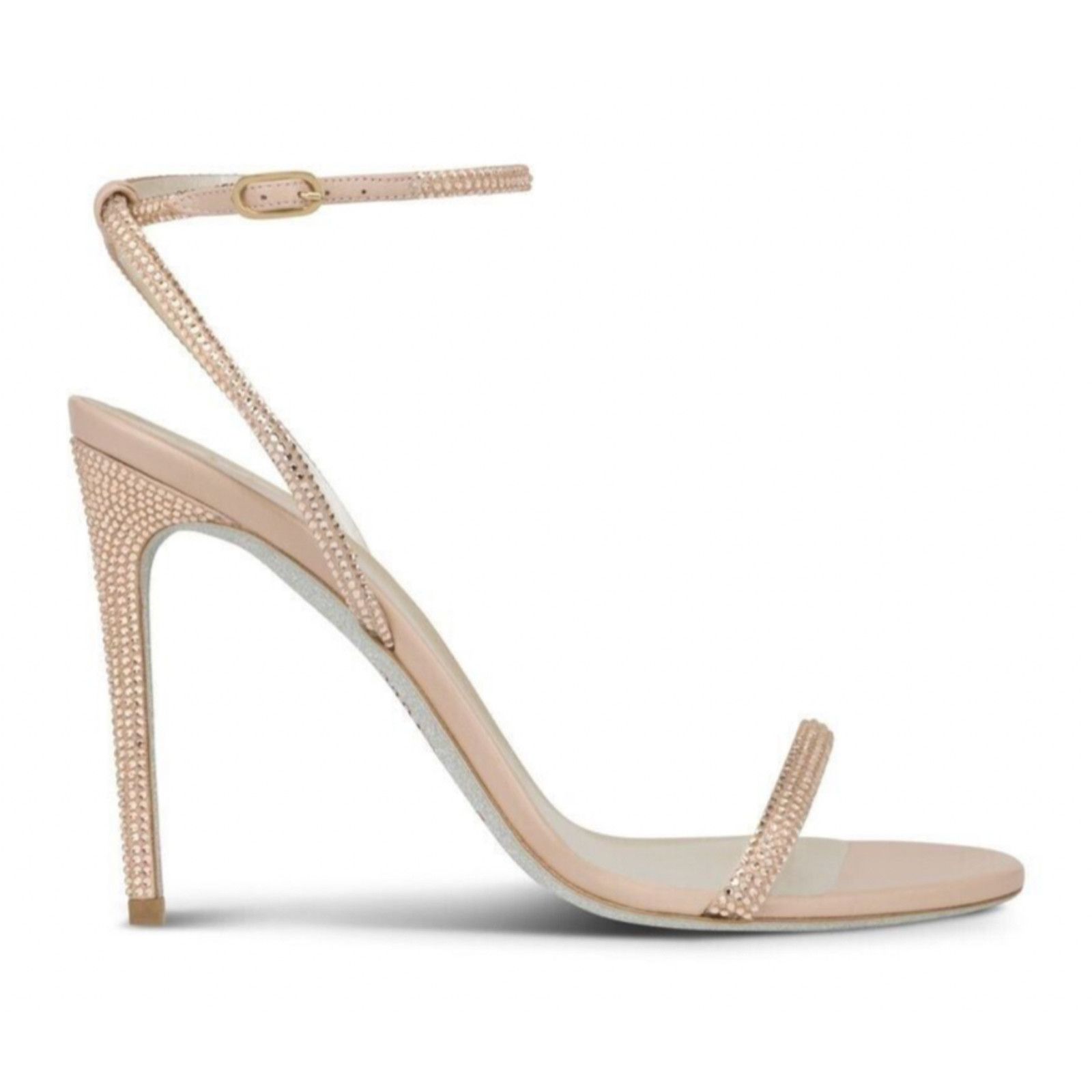 Rene Caovilla Ellabrita Crystal Ankle Strap Sandal Stiletto Heel Pump 40.5 Size US 10.5 / IT 40.5 - 1 Thumbnail