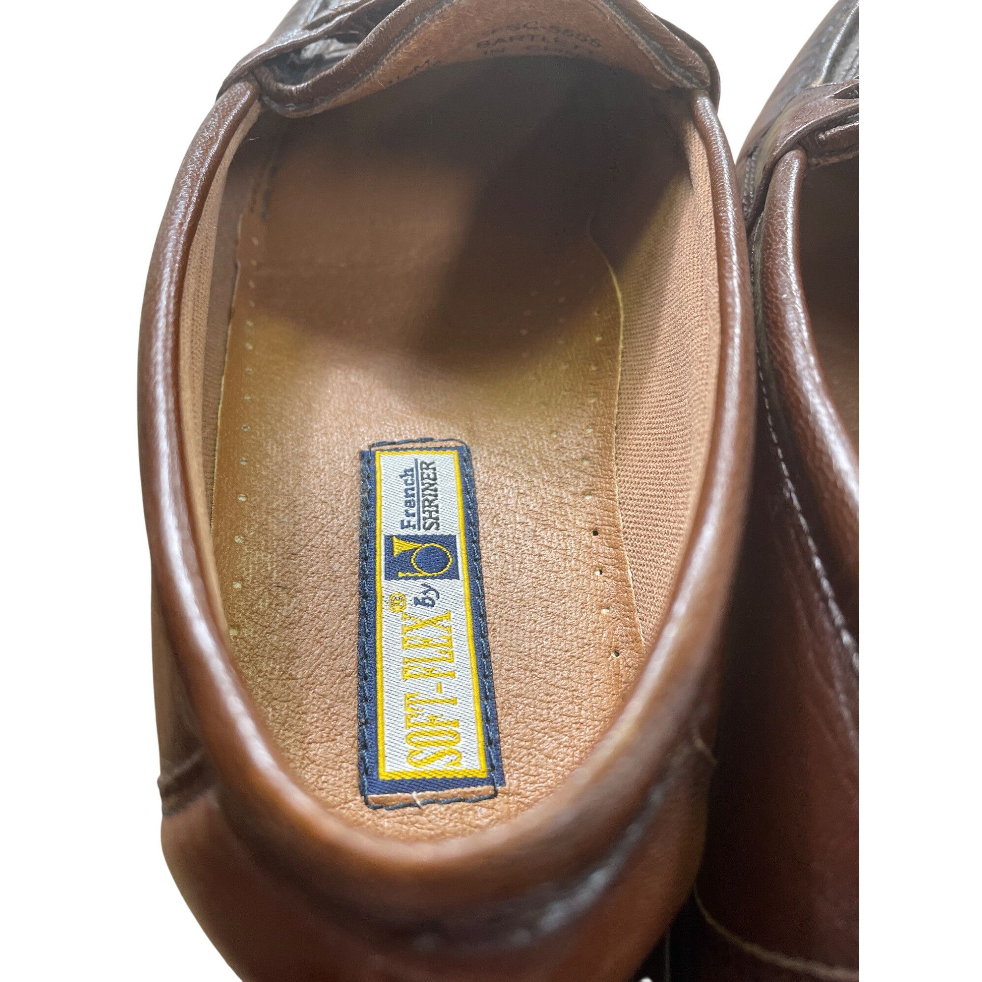 Designer French Shriner Mens Brown Leather Tassel Loafers Size 8.5M S Size US 8.5 / EU 41-42 - 12 Thumbnail