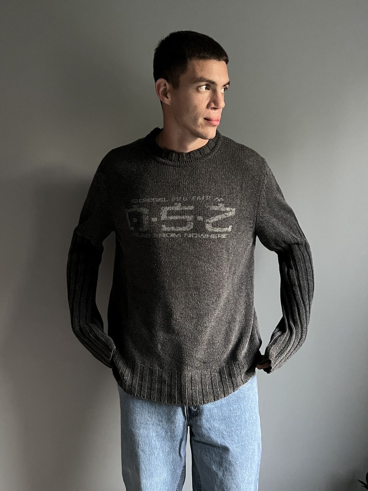 Diesel Vintage Diesel Y2K Avand Garde Knit Sweater Size US XL / EU 56 / 4 - 9 Thumbnail