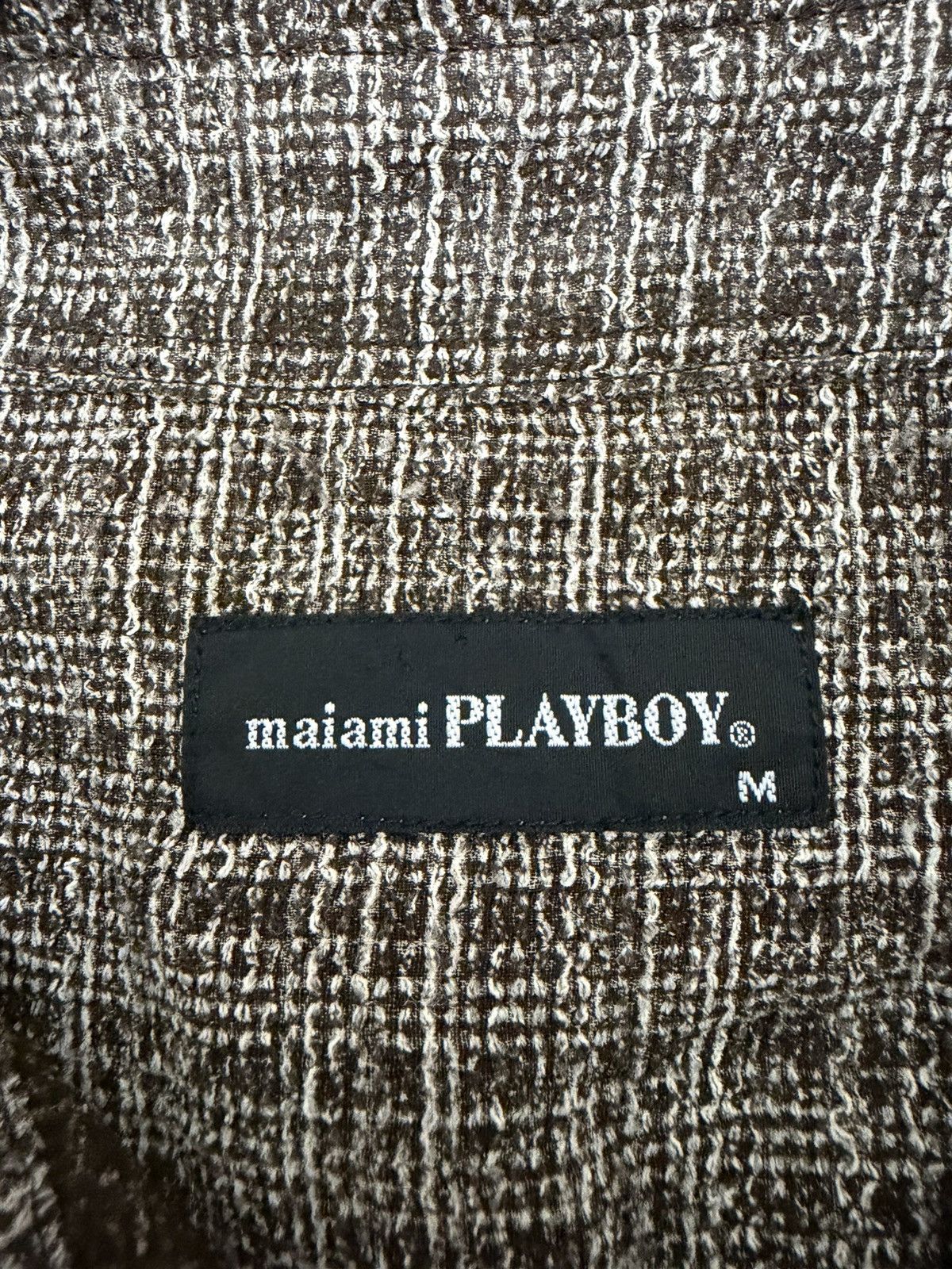 Playboy VINTAGE MAIAMI PLAYBOY MULTI TONAL CROSS HATCH WOVEN SHIRT Size US M / EU 48-50 / 2 - 12 Thumbnail