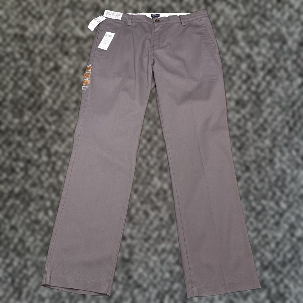 Dockers Dockers Slim Pants Mens 34x32 Khaki Stretch Twill Cotton Blend Flat Front Tapered Preppy Casual Workwear New Size US 34 / EU 50 - 1 Thumbnail