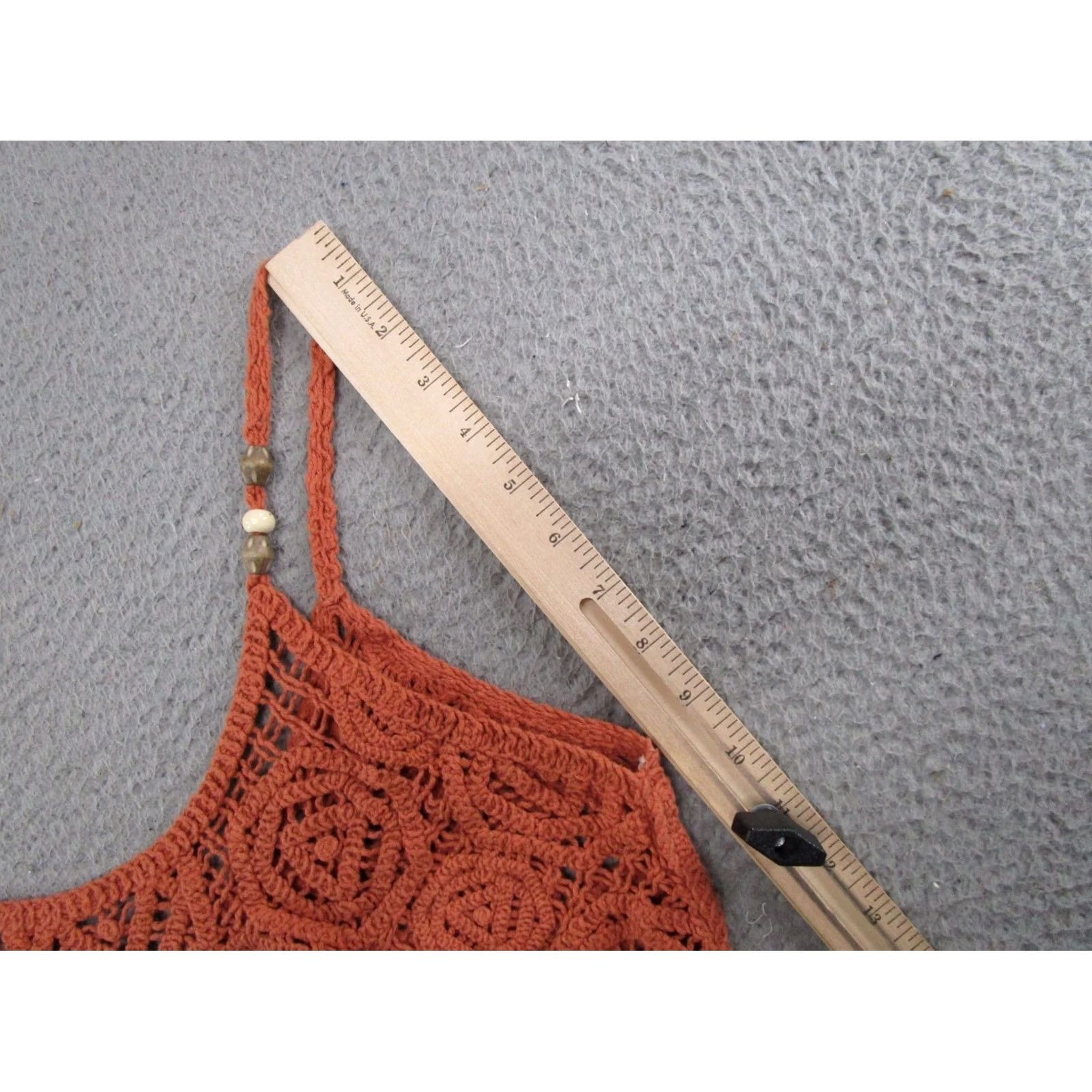Miss Me MISS ME Tank Top Shirts Womens Orange Crochet Lace Sleeveless Crop Size M Boho Chic Size M / US 6-8 / IT 42-44 - 7 Thumbnail