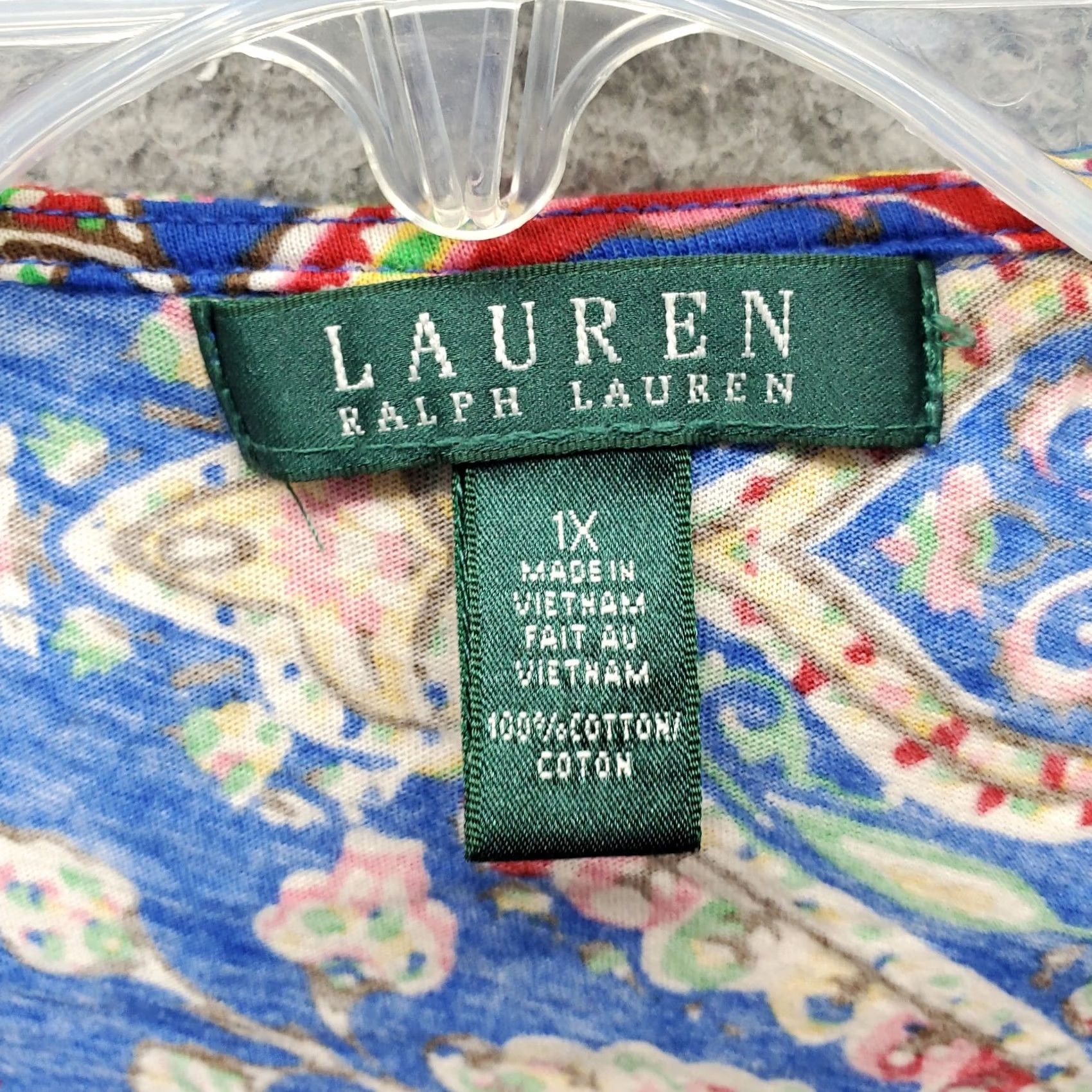 Ralph Lauren Lauren Ralph Lauren Blouse Top Womens 1X Multi Paisley Ruffle V-Neck Pullover Size XL / US 12-14 / IT 48-50 - 5 Thumbnail