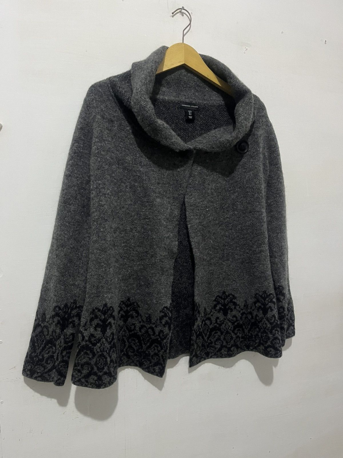 POST ARCHIVE FACTION (PAF) Adrienne Vittadini Grey Wool Blend Knit Cardigan Size US M / EU 48-50 / 2 - 3 Thumbnail