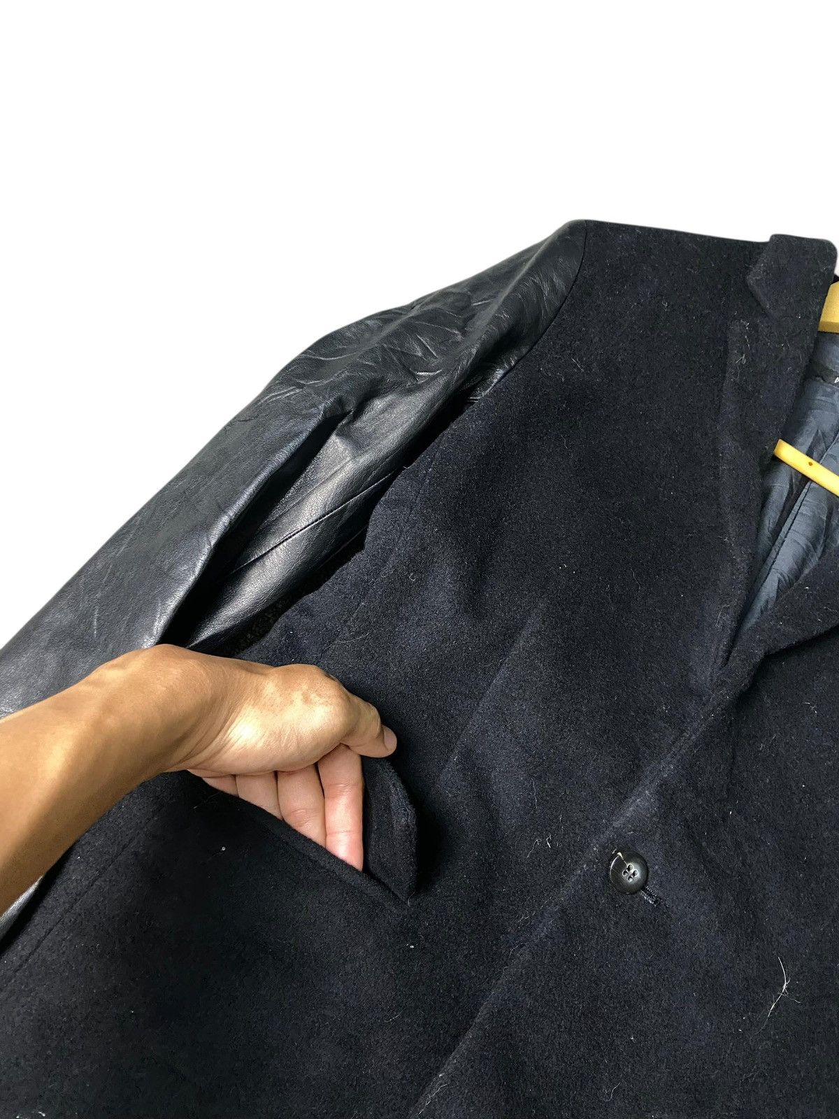 DRESSEDUNDRESSED DRESSUNDRESSED Long Coat with Leather Sleeves (152) Size US XXS / EU 40 - 2 Thumbnail