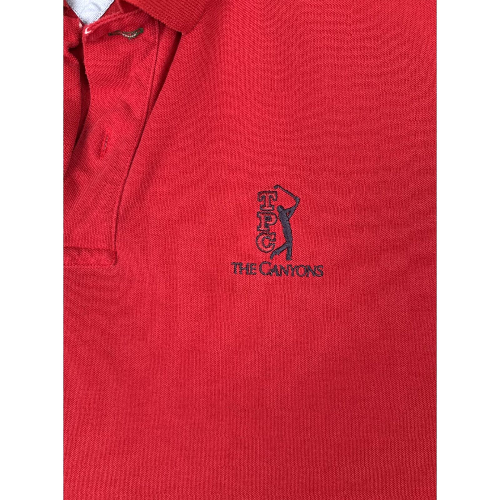Tommy Hilfiger Tommy Hilfiger Polo Shirt Mens Large Red Cotton Techno-Dry Golf TPC The Canyons Size US L / EU 52-54 / 3 - 6 Thumbnail