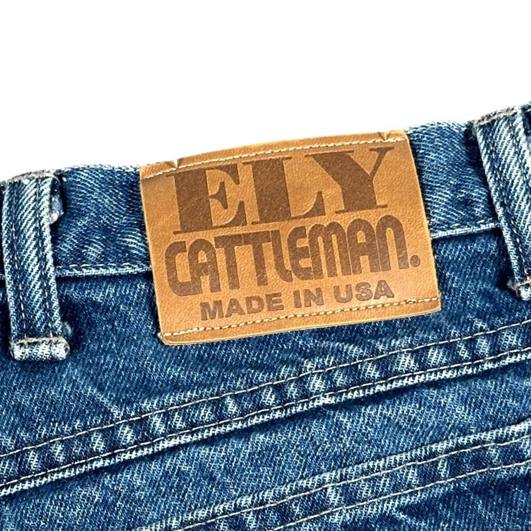 Vintage VINTAGE Ely Cattleman Jeans Mens 33x26 Blue Denim Dark Wash Western USA 90s Mens Jeans Blue Denim 90s USA Ely Cattleman Jeans Size US 33 - 7 Thumbnail