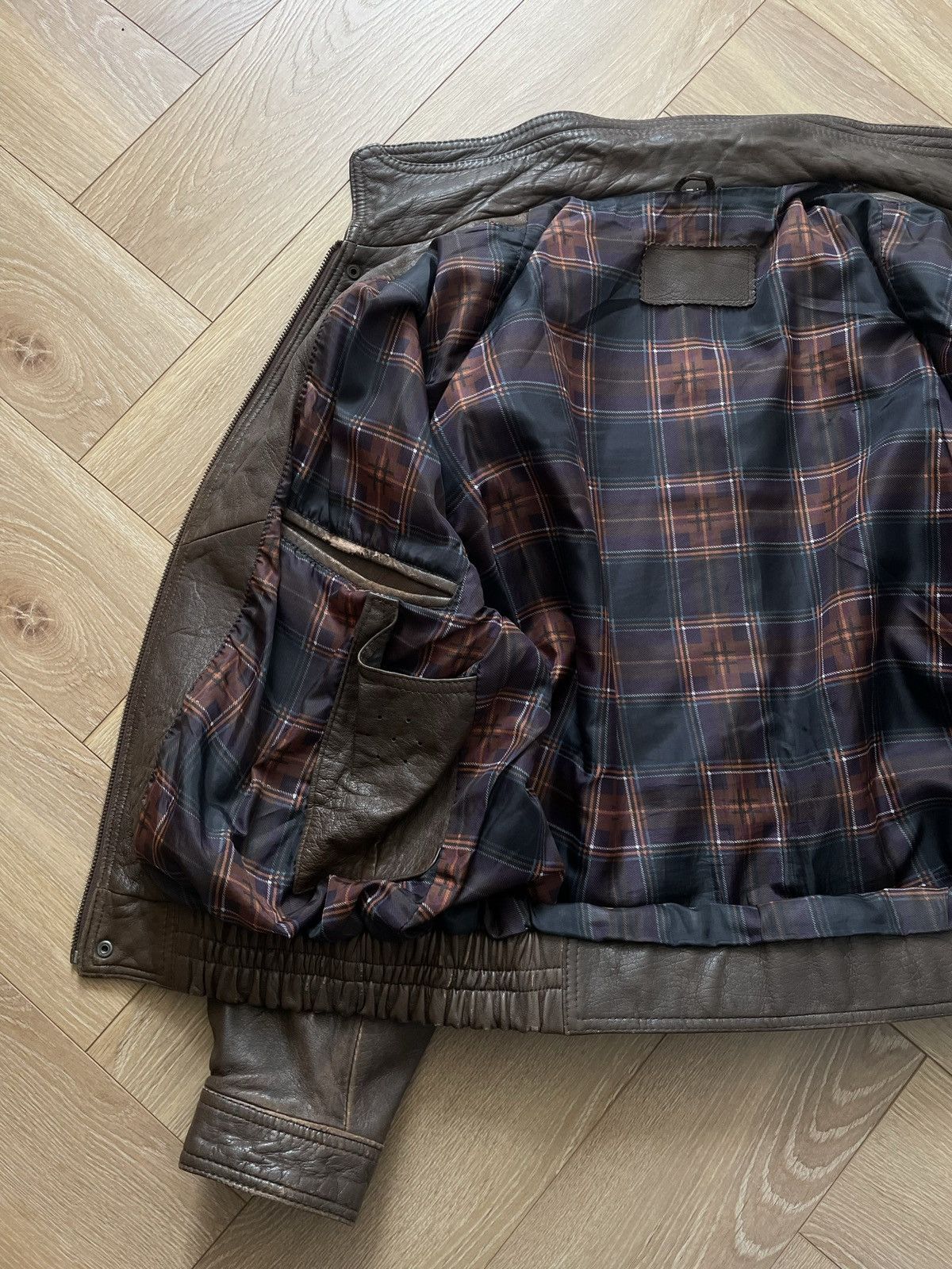 Vintage Washed Brown Retro 90s Genuine Real Leater Bomber Punk Rock Size US XL / EU 56 / 4 - 10 Thumbnail