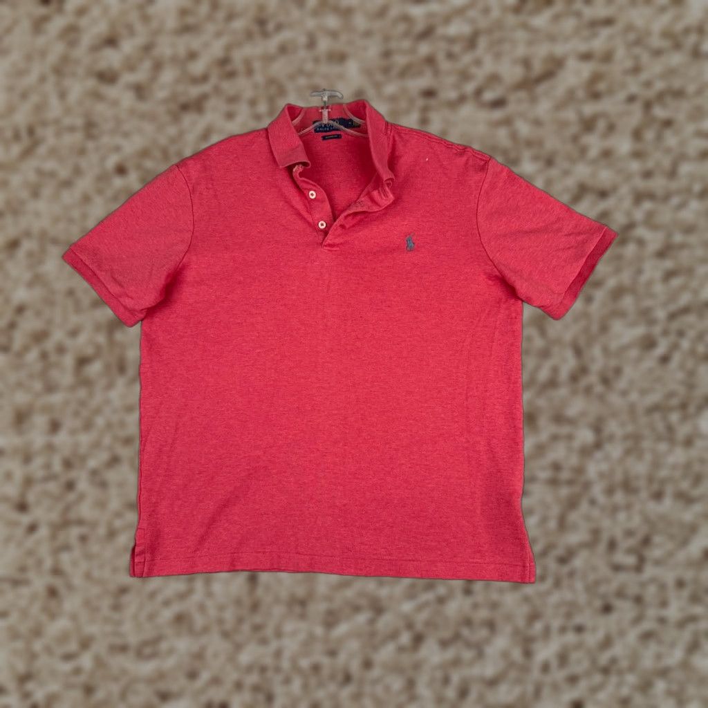 Ralph Lauren Ralph Lauren Polo Shirt Men Medium Pink 100% Cotton Jersey Slim Fit Short Sleeve Button Collared Logo Embroidered Modern American Sports Shirt Size US M / EU 48-50 / 2 - 1 Thumbnail