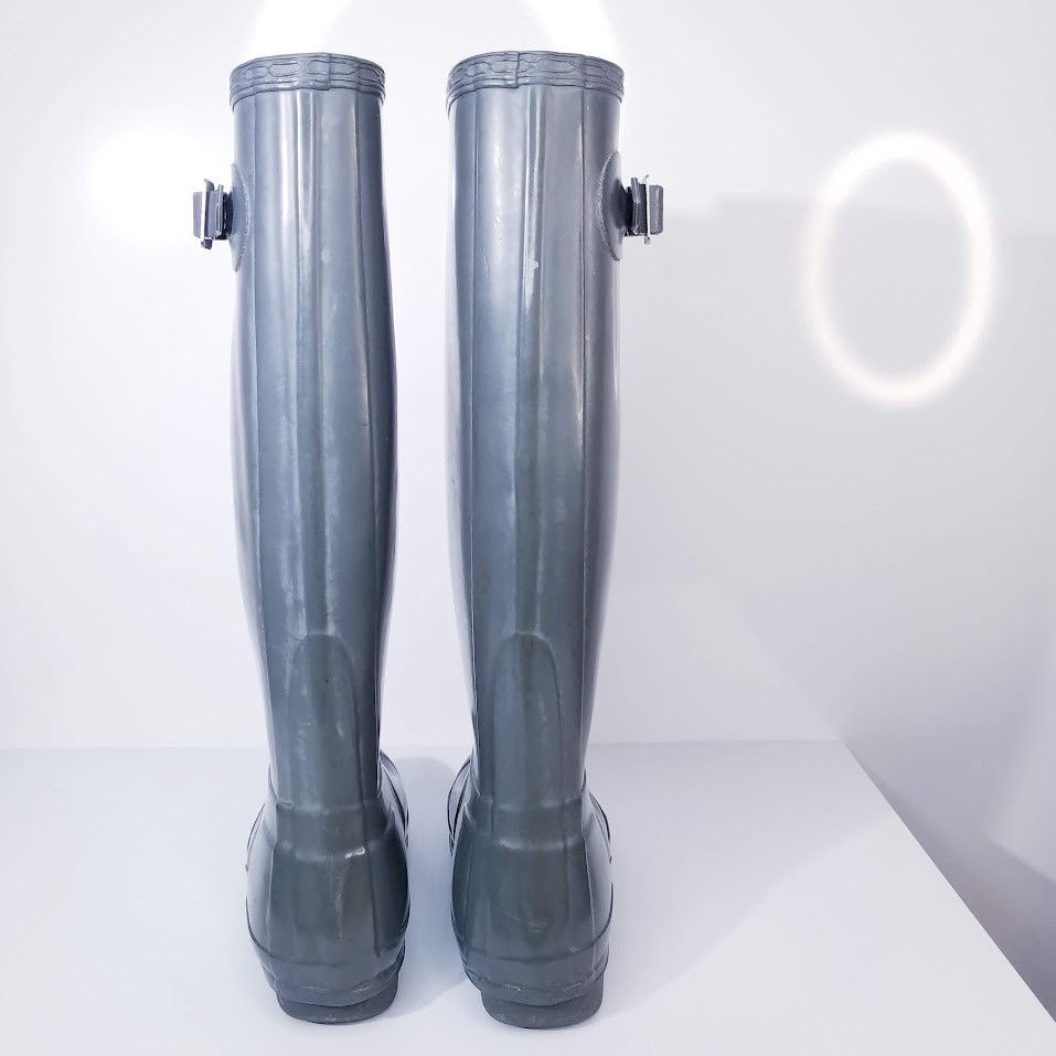 Hunter Women's Original Tall Gloss Rain Boots Green sz 5 EU 35.5 Size US 5 / IT 35 - 3 Thumbnail