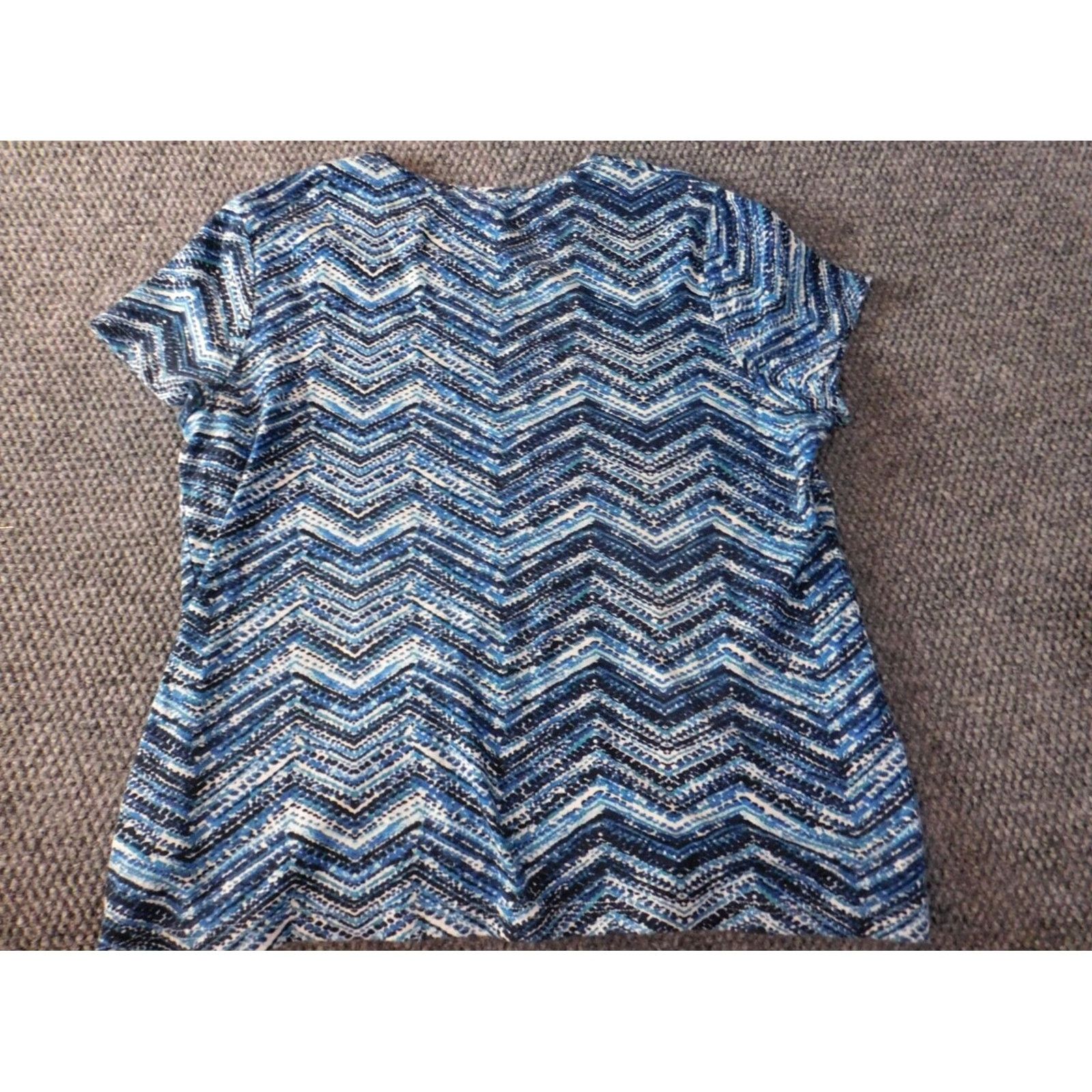Croft & Barrow Croft & Barrow Womens Shirt XL Blue Striped Stretch Graphic Tee Short Sleeve Collared Pullover Casual Blouse 100% Cotton Regular Modern Classic Womens Size XL / US 12-14 / IT 48-50 - 7 Thumbnail