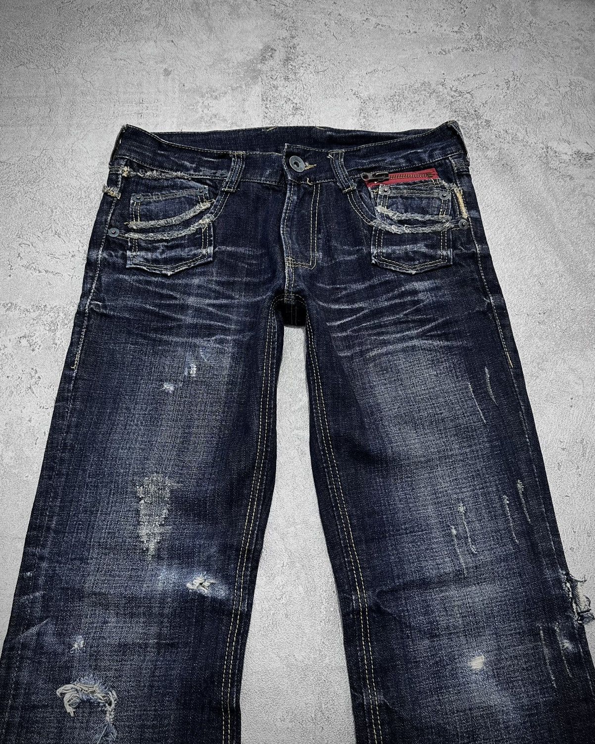Japanese Brand 00's Russ-k Distressed Flare Jeans Lgb Acne Studios Style Size US 30 / EU 46 - 3 Thumbnail