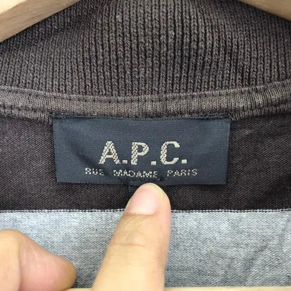 A.P.C. Vtg A.P.C Rue MADAME PARIS APC Striped Polo Tee Shirt Size US M / EU 48-50 / 2 - 5 Thumbnail