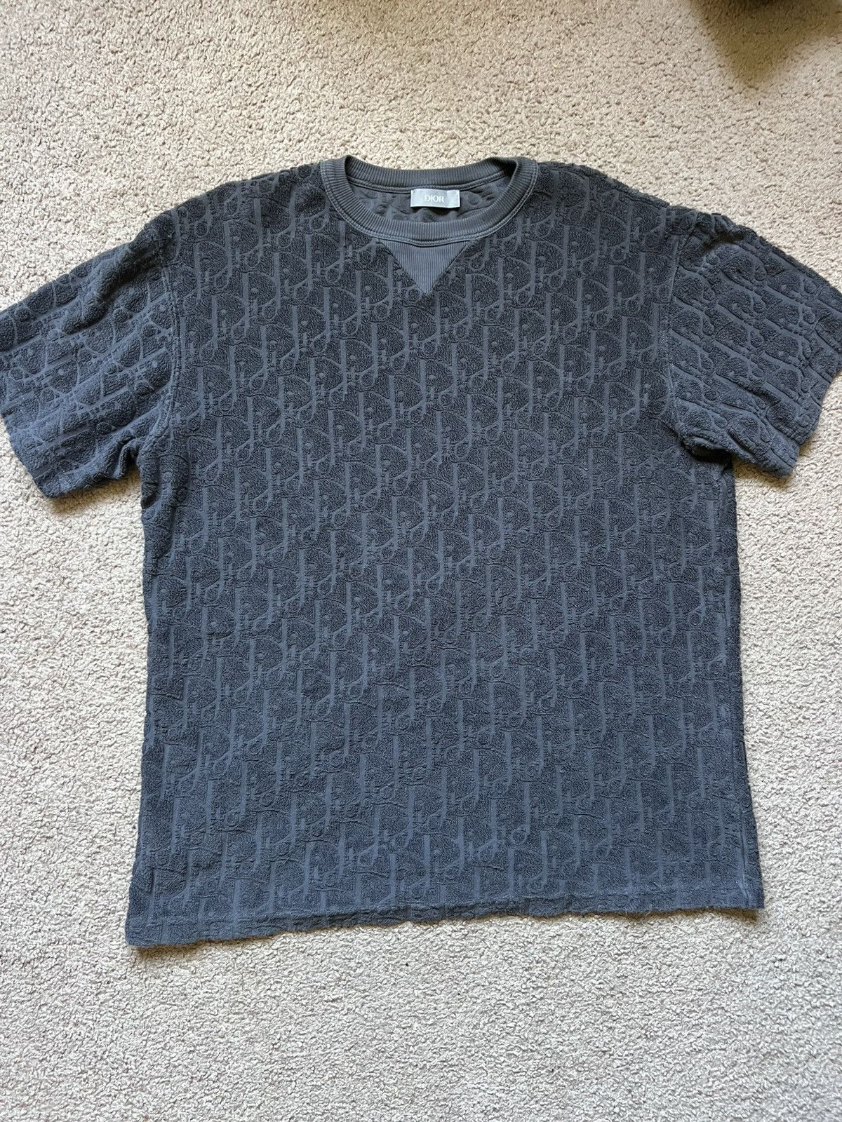 Dior Dior Oblique Monogram Logo Terry Cotton Blue T-shirt Size S Size US S / EU 44-46 / 1 - 1 Thumbnail