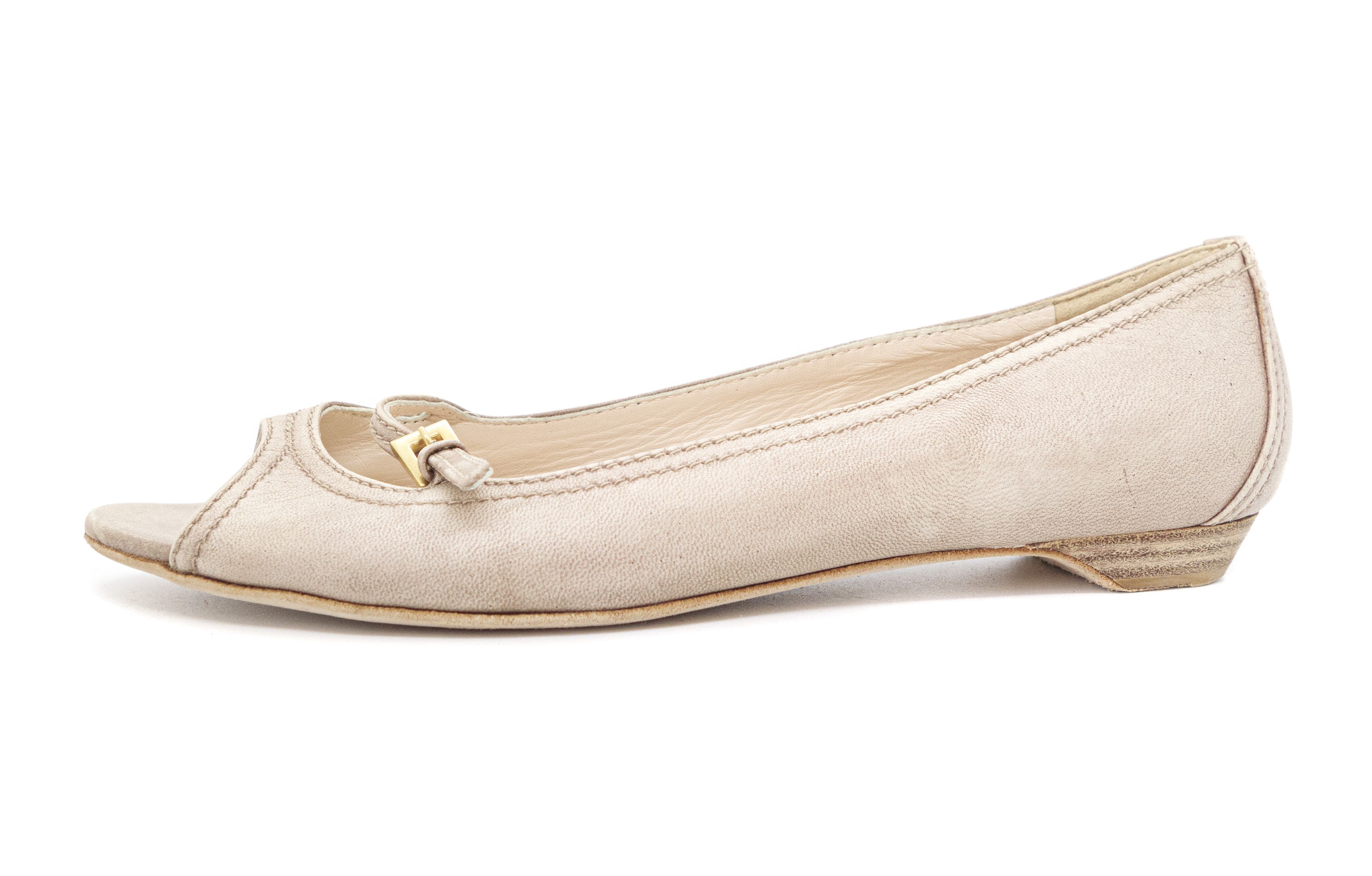 Prada Leather Boat Ballet Shoes Size US 7 / IT 37 - 2 Thumbnail