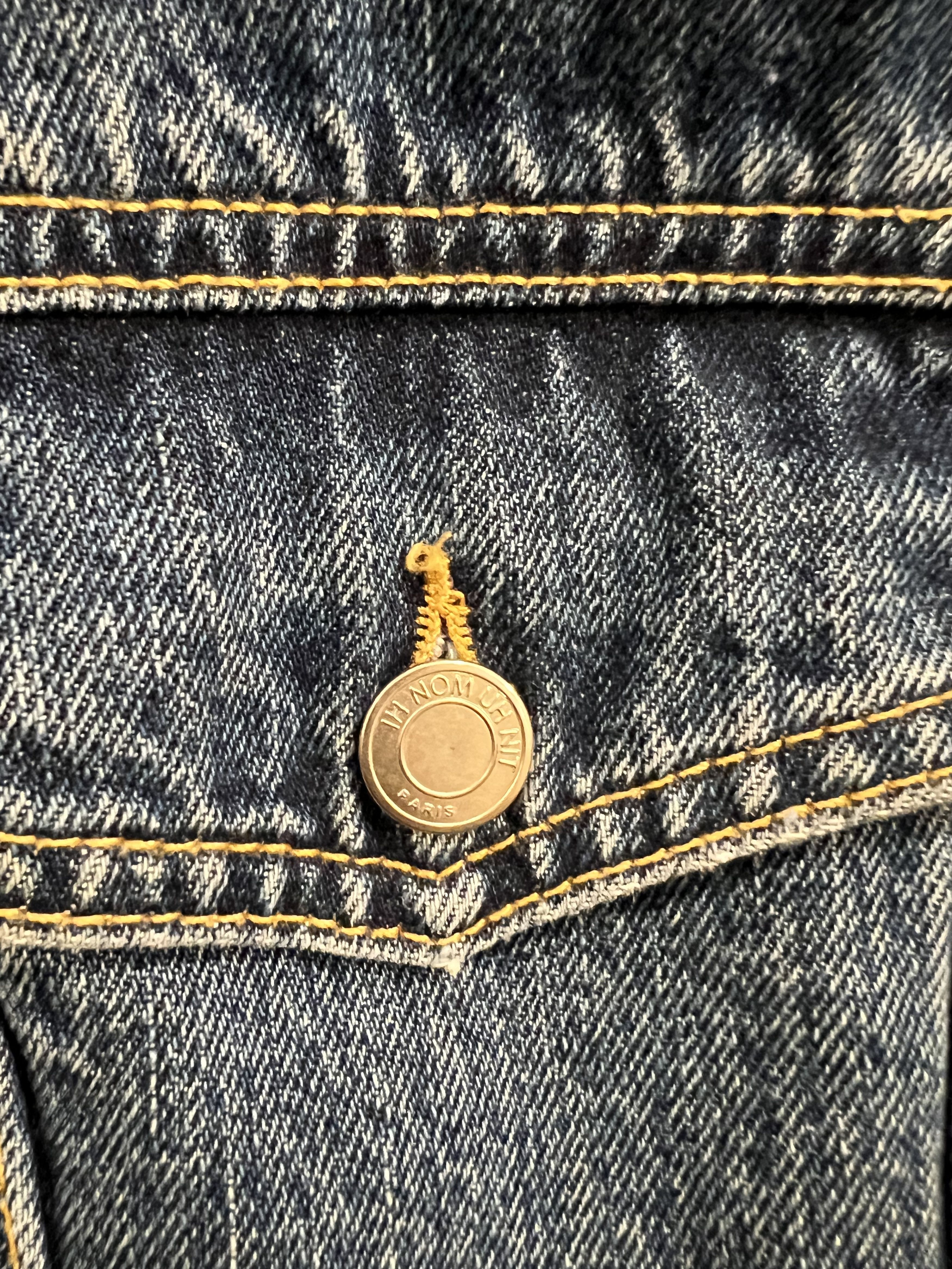 Ih Nom Uh Nit IH NOM UH NIT DENIM JACKET WITH EMBROIDERED LOGO ON THE BACK Size US L / EU 52-54 / 3 - 5 Thumbnail