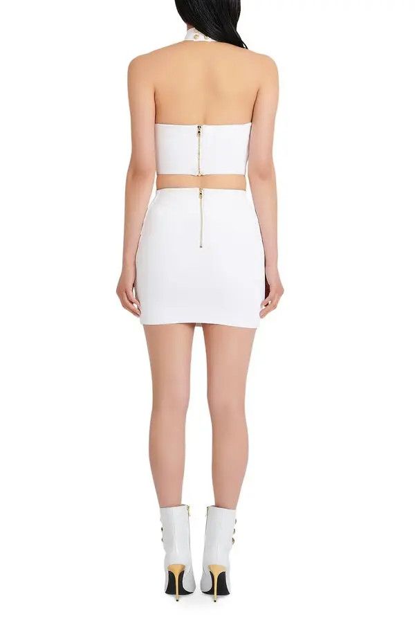 Balmain o1y0625 Crop Top in White Size XS / US 0-2 / IT 36-38 - 5 Thumbnail