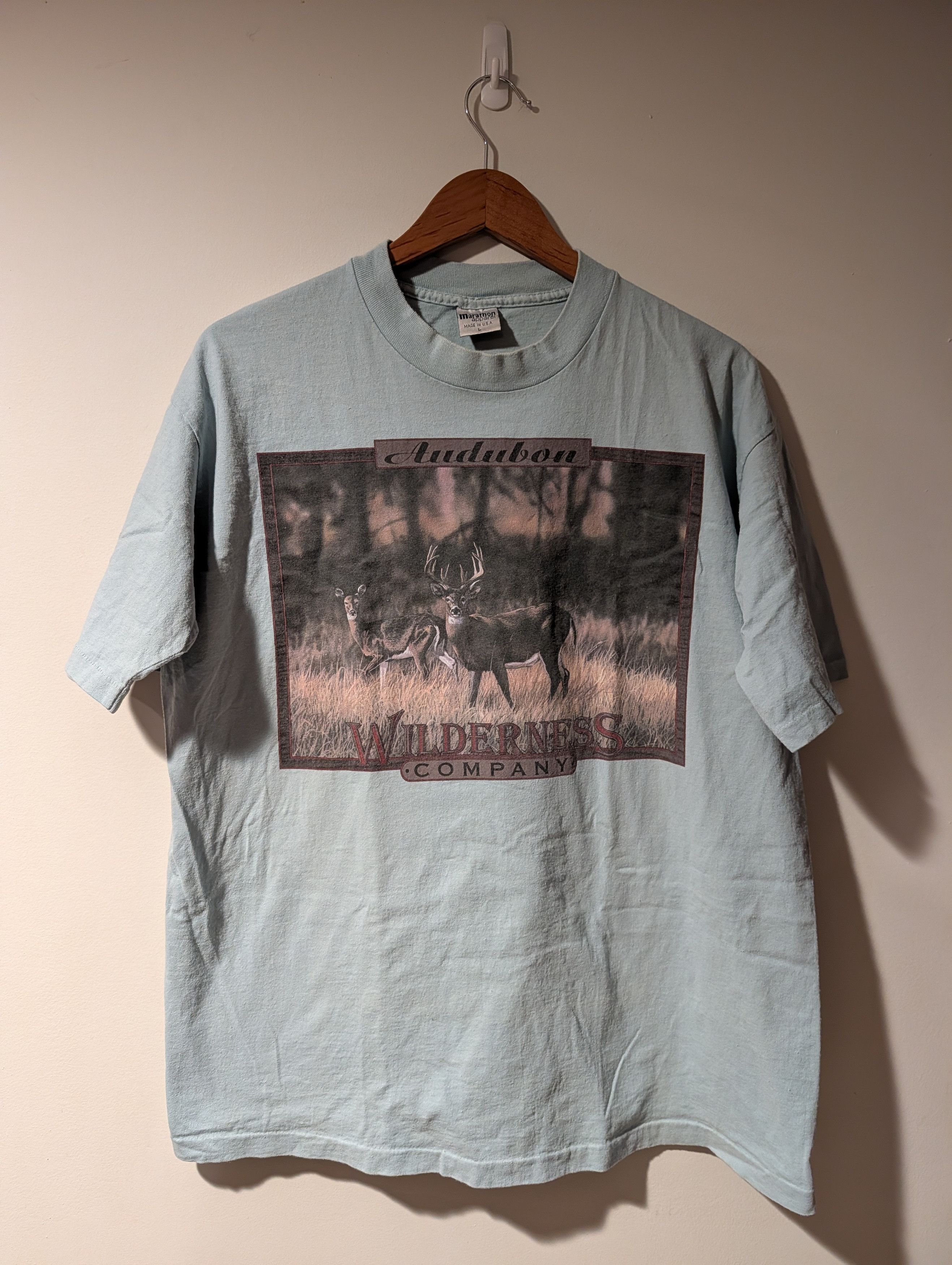 Vintage VTG Audubon Wilderness Company Deer Graphic T-Shirt Animal Size US L / EU 52-54 / 3 - 1 Thumbnail
