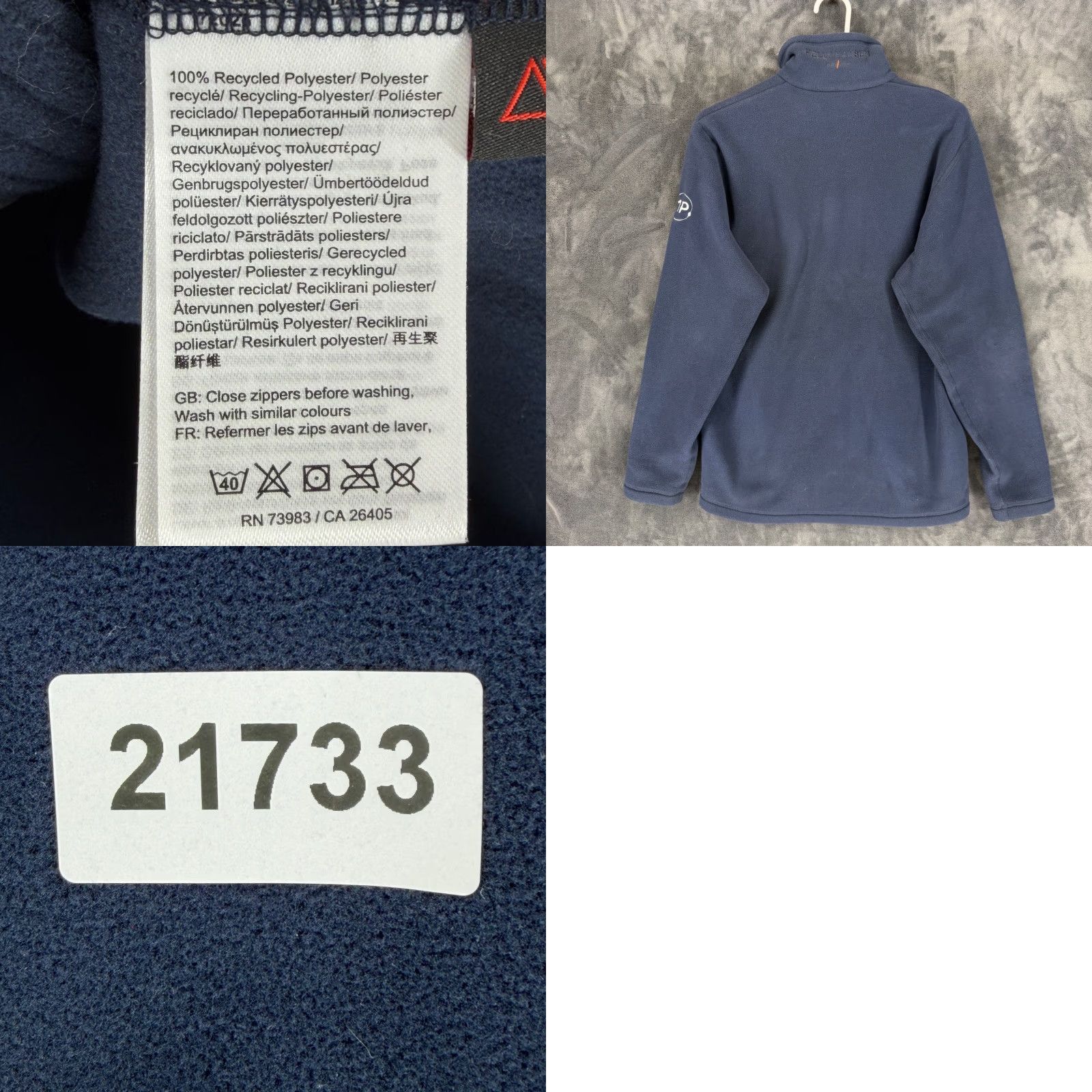 Helly Hansen Helly Hansen Workwear Jacket Mens Navy Blue Polartec Fleece Full Zip FEN 72026 L Size US L / EU 52-54 / 3 - 9 Thumbnail