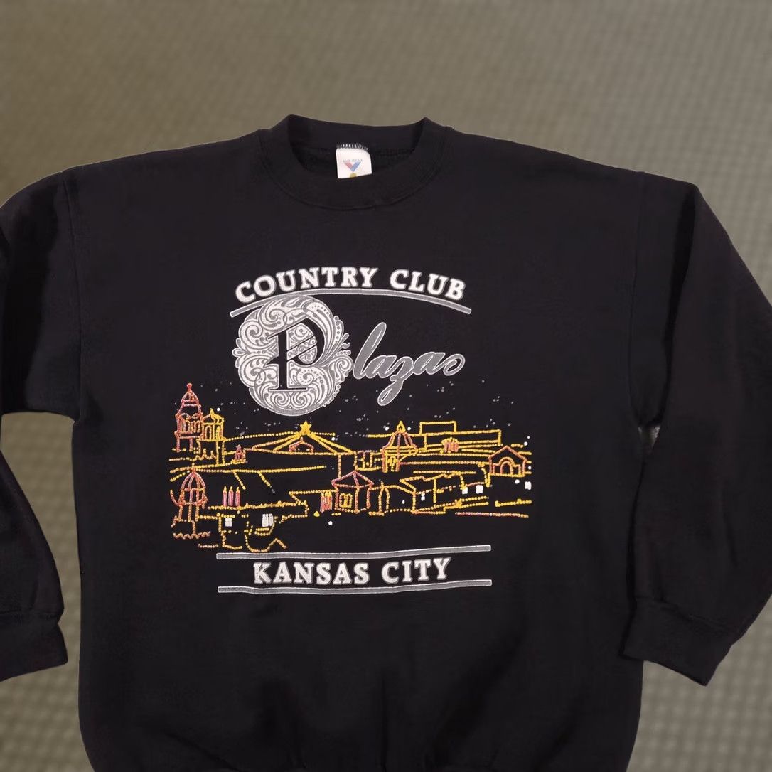 Vintage VINTAGE Artex Sweatshirt Mens L Black City Theme Kansas City 90s Graphic Print Crew Neck Pullover Size US L / EU 52-54 / 3 - 1 Thumbnail