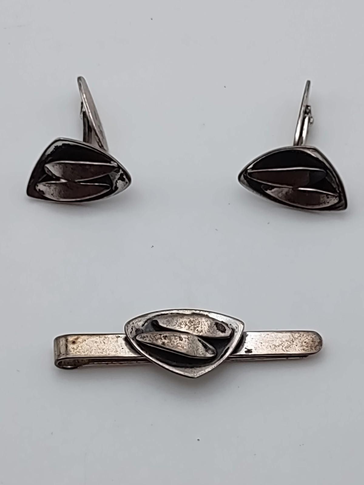 Other Danish Sterling Silver TSR Cufflinks & Tie Clip Set Size ONE SIZE - 1 Thumbnail