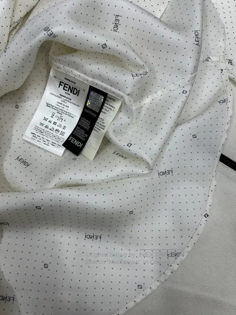 Fendi Fendi size 37 Logo Embellished Silk Shirt, Spring/Summer Co Size US XXS / EU 40 - 6 Thumbnail